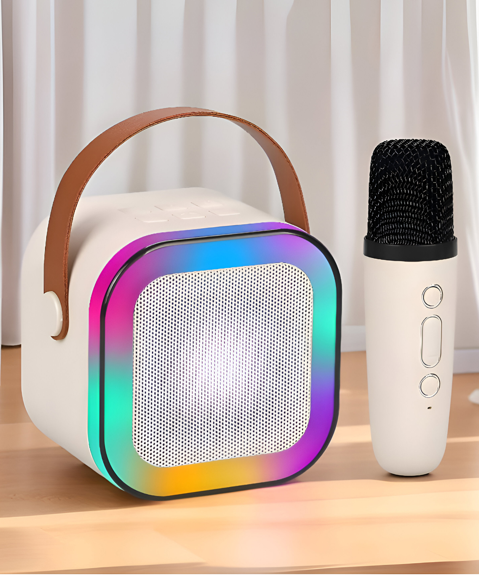 NEGOCIO K12 Wireless Karaoke Mic With Speaker: Bluetooth-Enabled Multiple Compatibility Modes, RGB Lighting, and Party POP- PACK OF 1- COLOR MAY VARY-image-37
