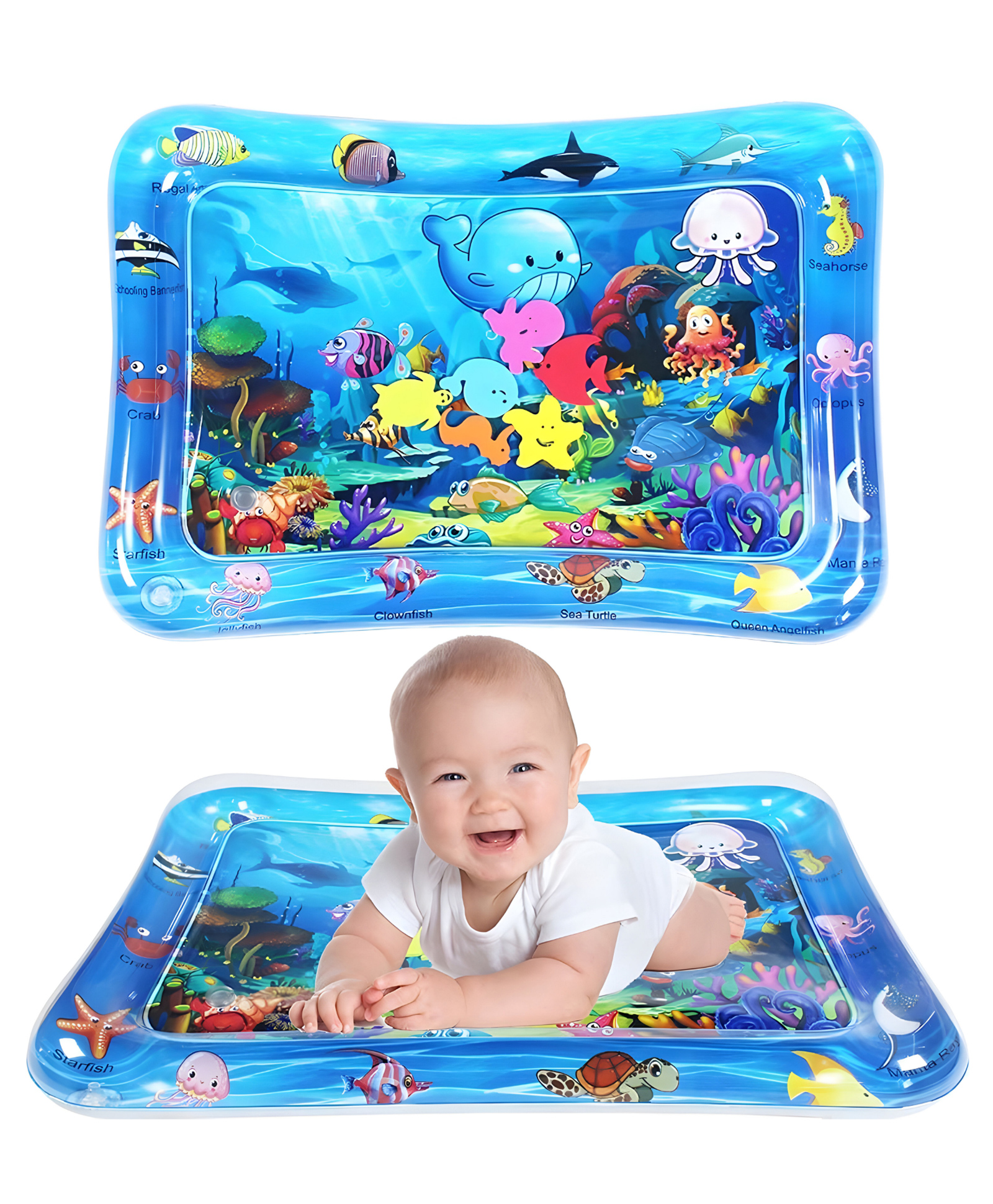 NEGOCIO Baby Kids Water Play Mat Toys Inflatable Tummy Time Leak-Proof Water Play Mat, Fun Activity Play Center Indoor And Outdoor Water Play Mat For Baby - PACK OF 1 - COLOR MAY VARY-image-17