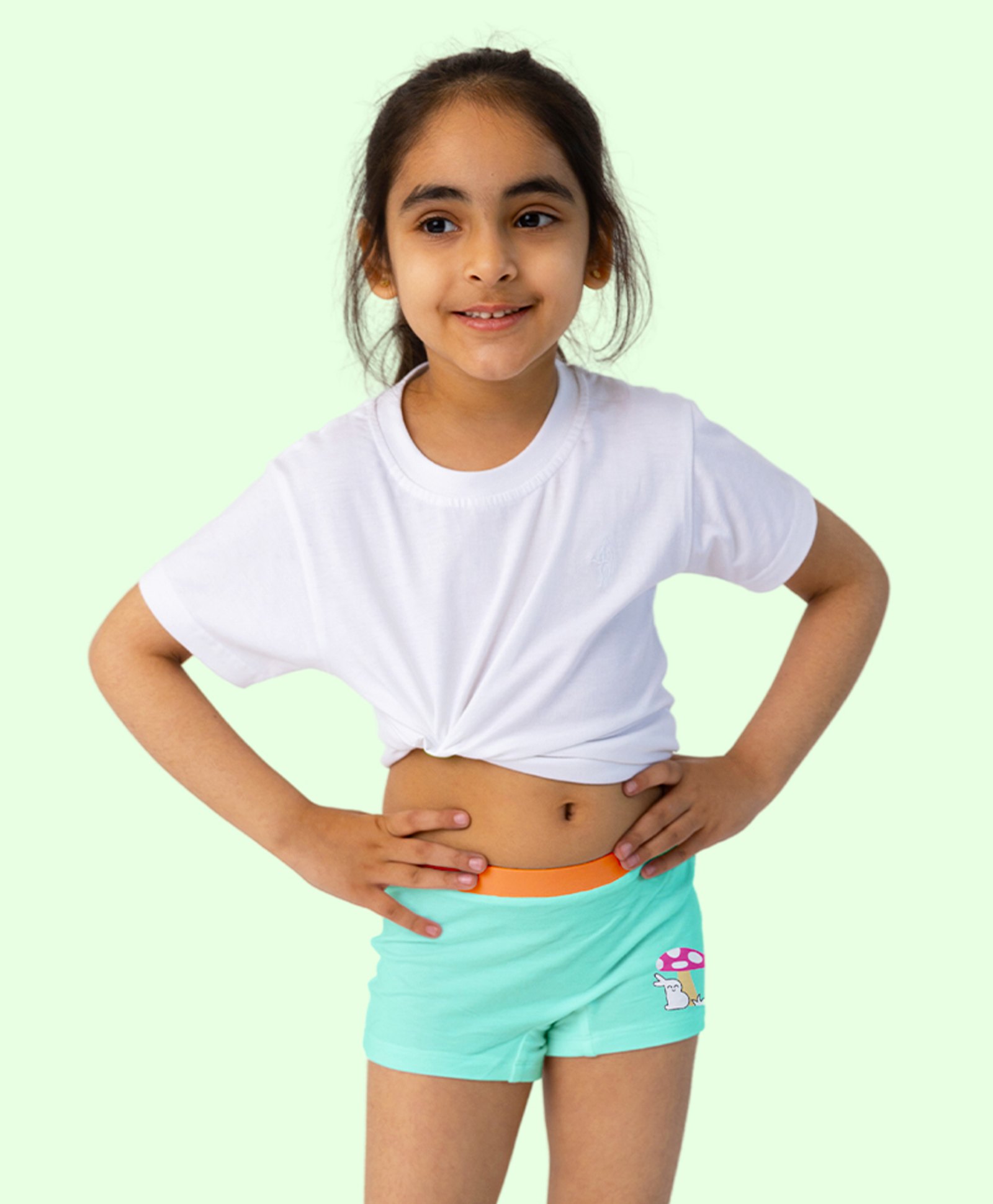 SuperBottoms Bamboo Knit Baby Bunny Designed Boy Shorts With Funky Tattoo - Green-image-3