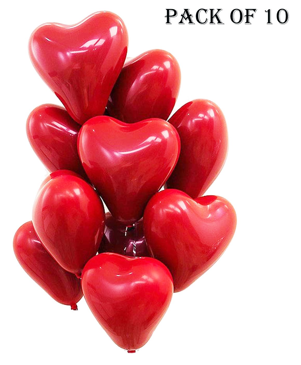 Funcart Heart Shaped Balloons Red - Pack Of 10-picture-27