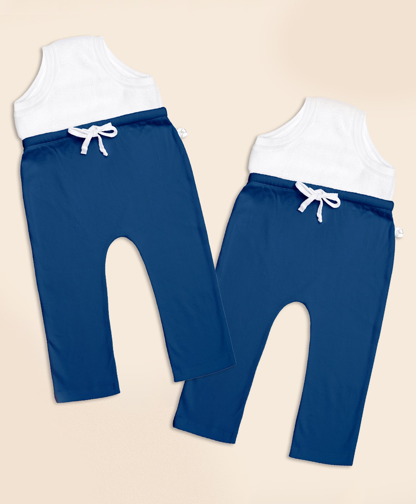 SuperBottoms Cotton Knit Pack Of 2 Solid Diaper Pants - Blue-picture-24