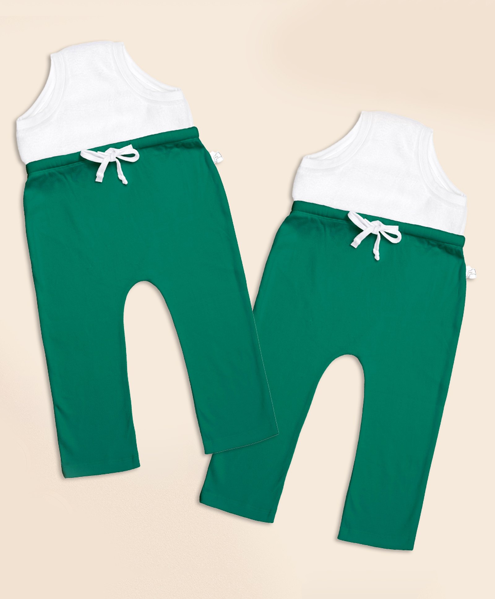 SuperBottoms Cotton Knit Pack Of 2 Solid Diaper Pants - Green-picture-23