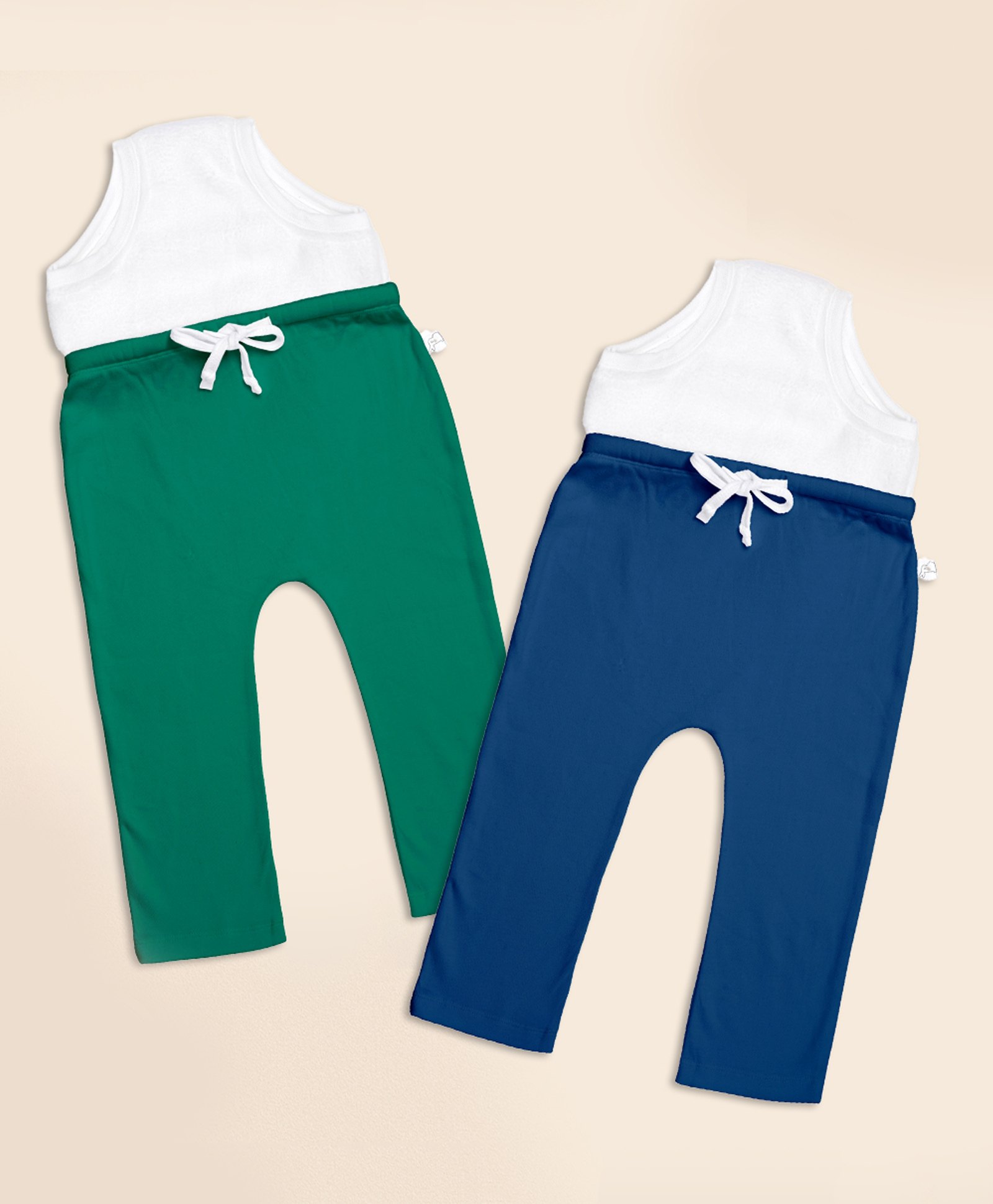 SuperBottoms Cotton Knit Pack Of 2 Solid Diaper Pants - Green & Blue-picture-22