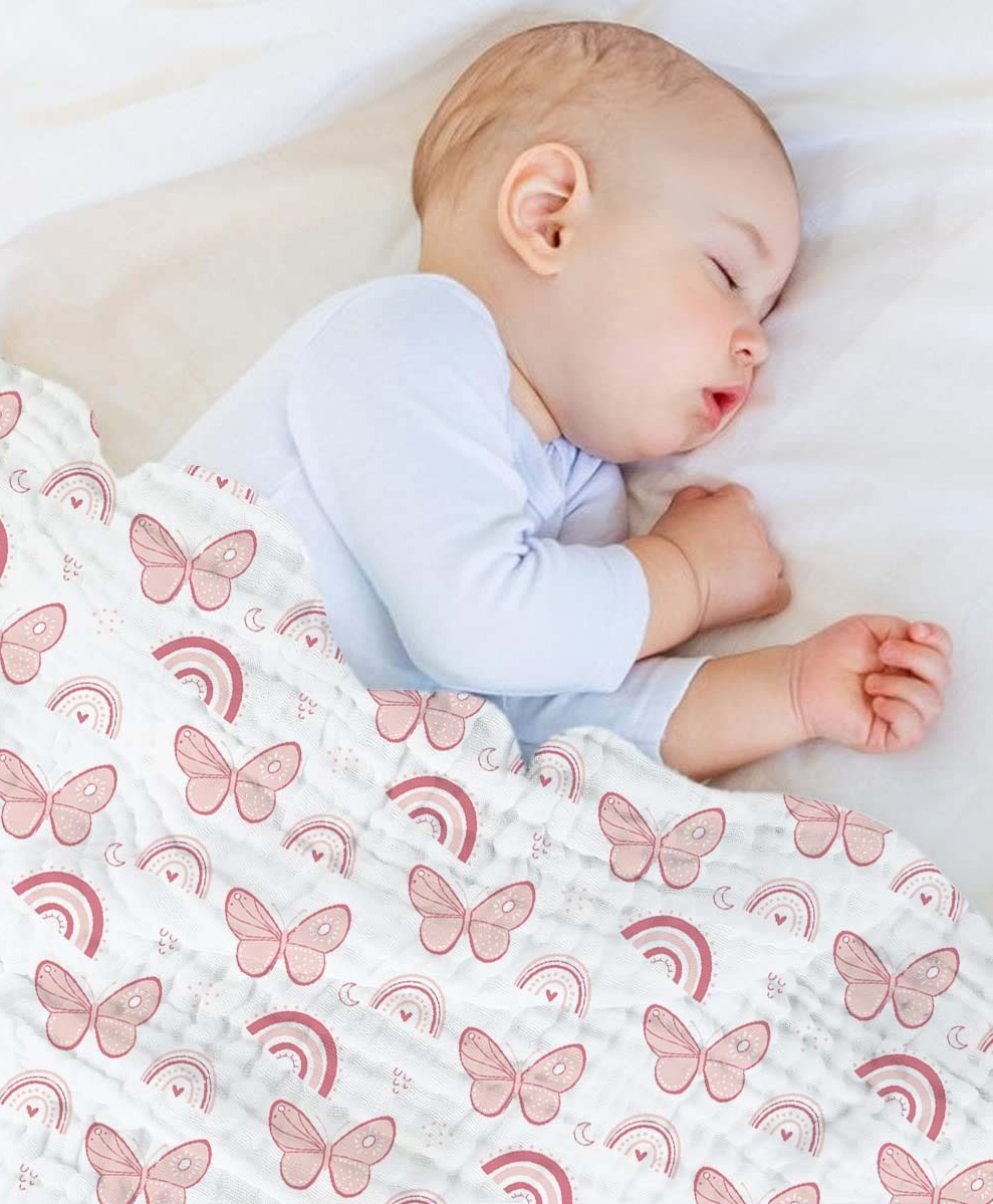 TUMMY Newborn Baby Blanket Lightweight, Soft & All Season - Butterfly-picture-5