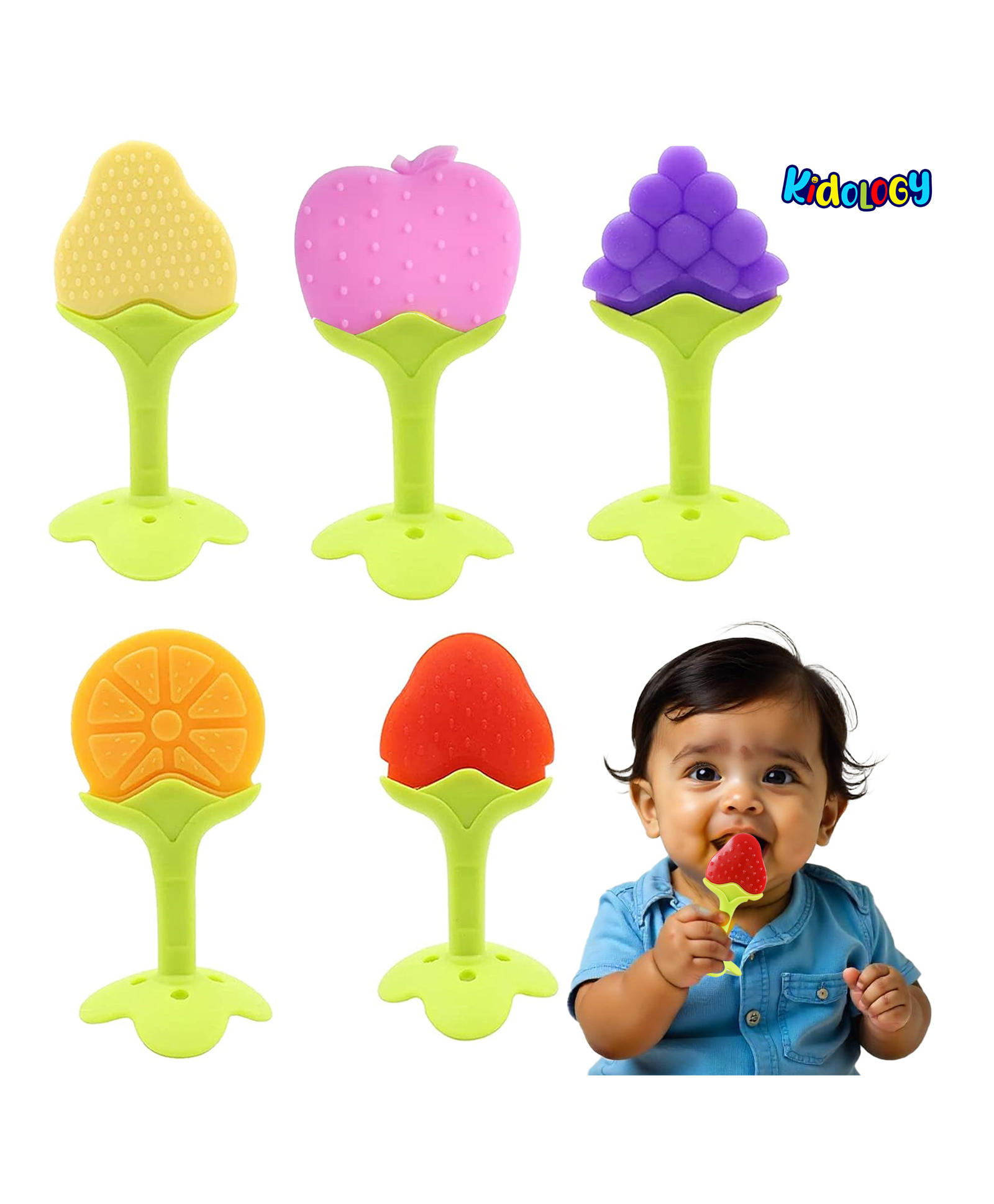 Kidology Fruit Shaped Teether Toy-image-36