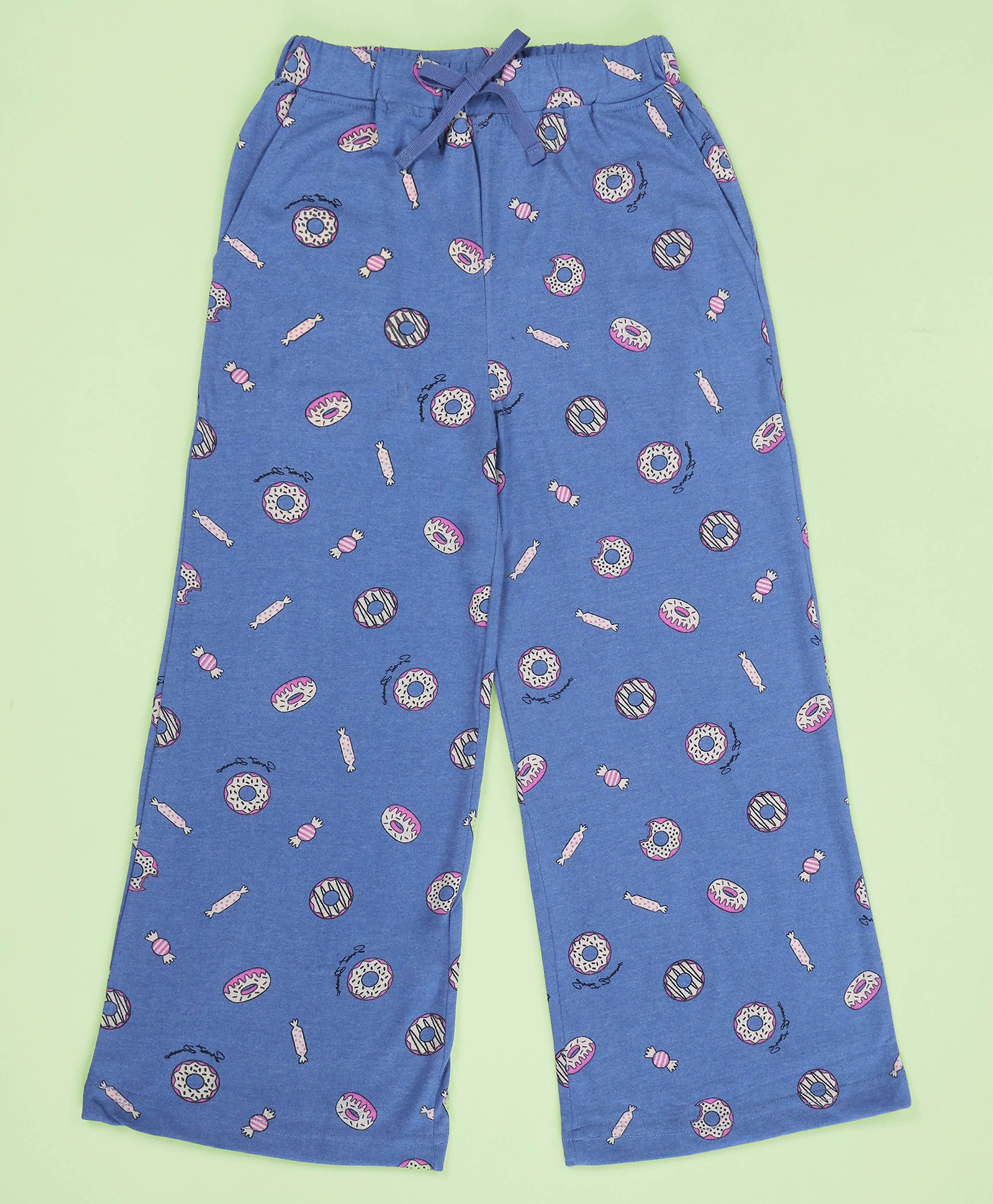 Kiddopanti Cotton Knit Doughnuts Printed Pajama - Dusty Blue-image-33