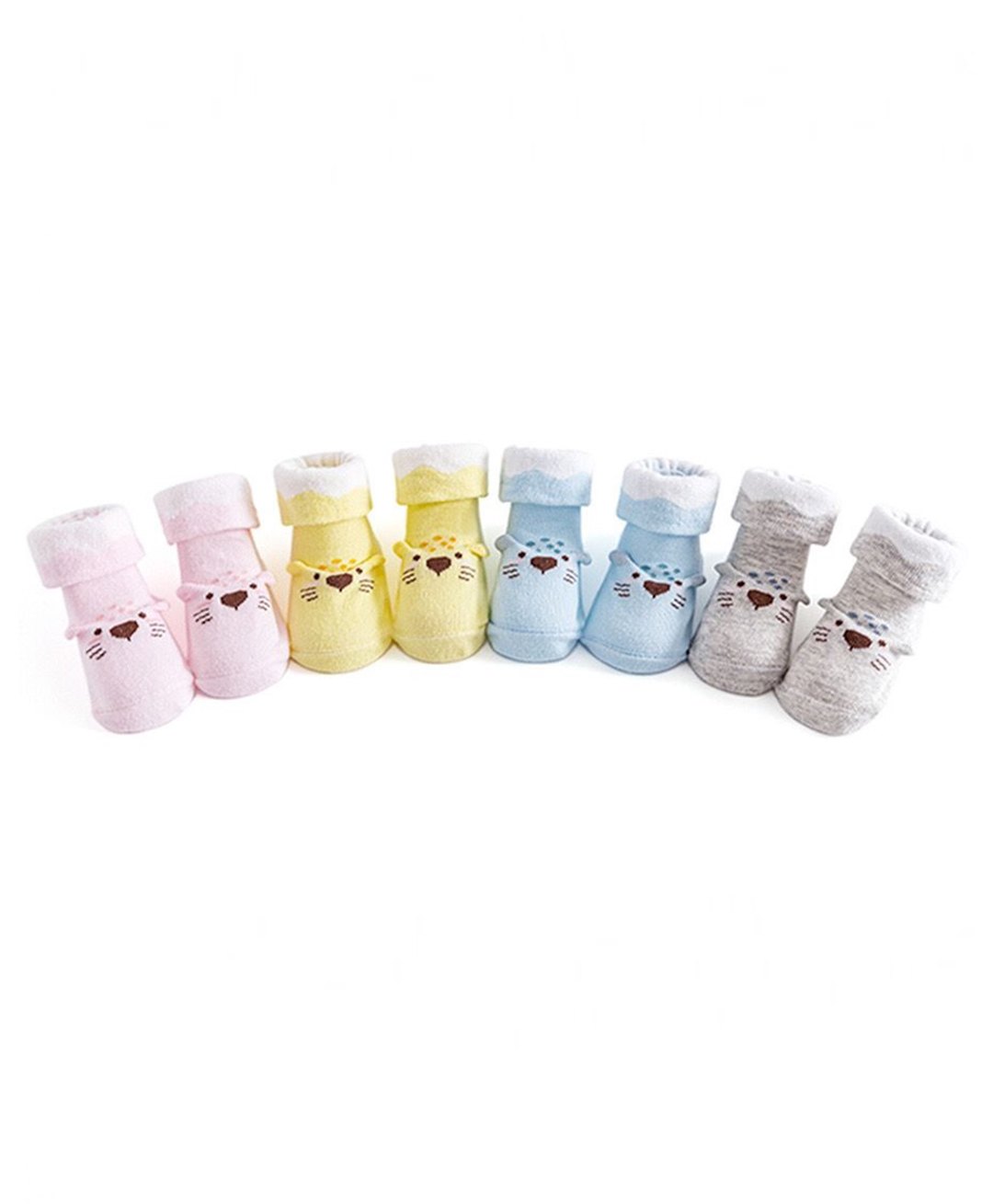 Kidofash Cotton Pack Of 4 Baby Animal Designed & Applique Detailed Socks - Pink-picture-37