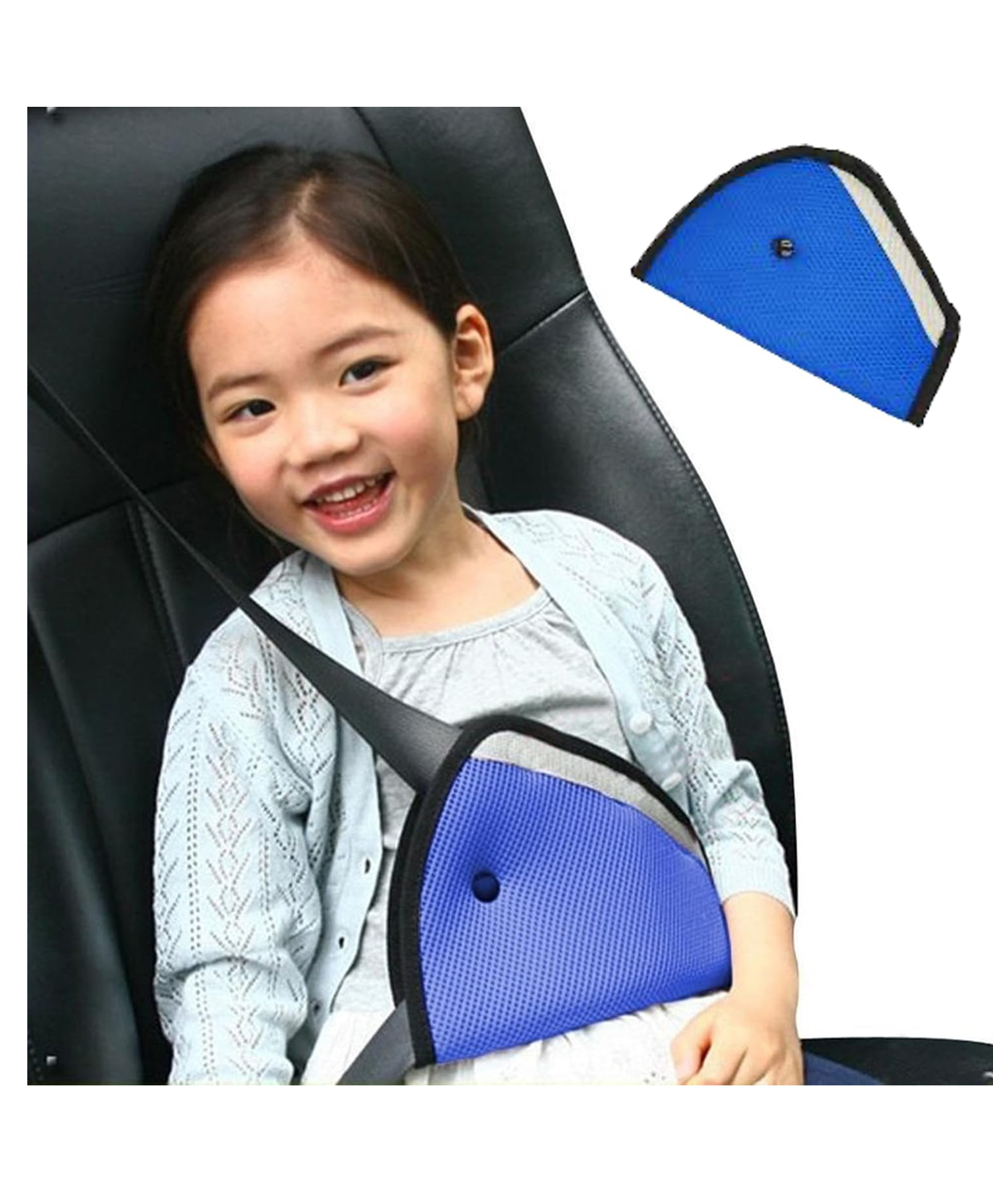 Safe-O-Kid Car Safety Seat Belt Holder - Secure Seat Belt Keeper for Car Seat, Prevents Strap Twisting, Protects Neck, and Safeguards Kids from Car Belt Discomfort, Blue, Pack of - 1-picture-15