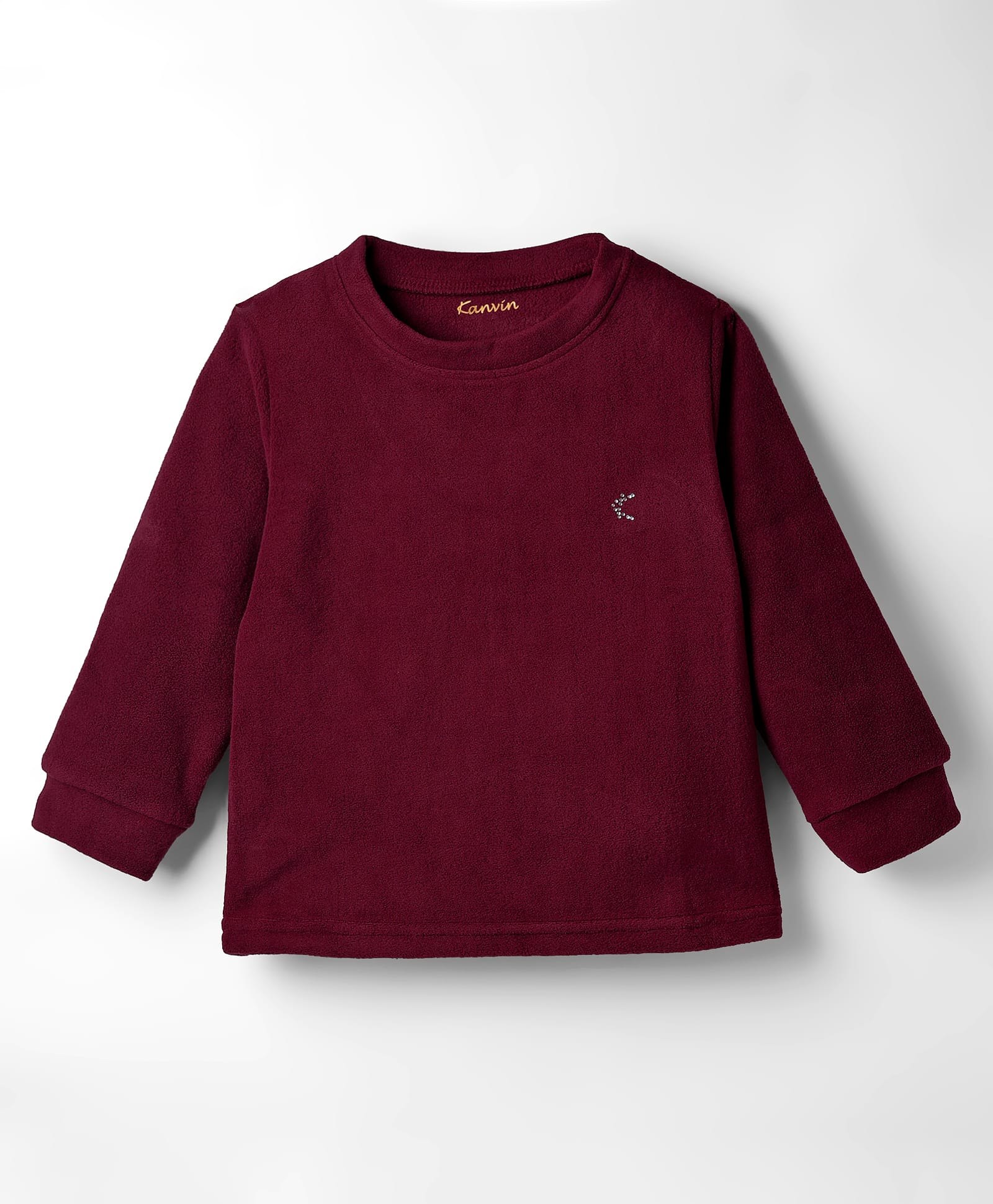 Kanvin Full Sleeves Solid Color Antipilling Polar Fleece Knitted Sweatshirt - Maroon-picture-14