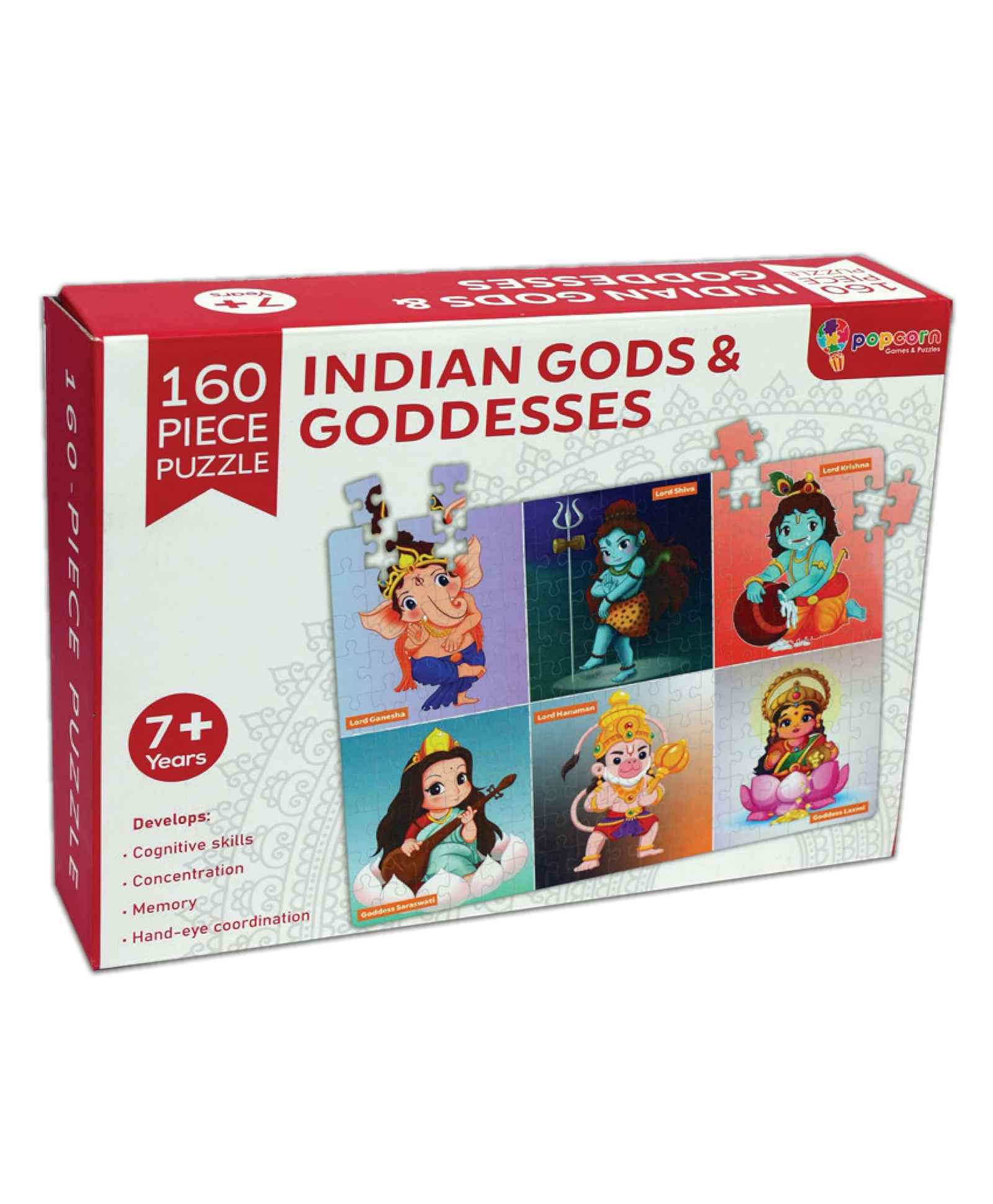Popcorn Games & Puzzles Indian Gods & Goddesses 160-Piece Jigsaw Puzzle for Kids- Educational Puzzle Game for Ages 7 & above | Boosts Knowledge & Concentration-image-14