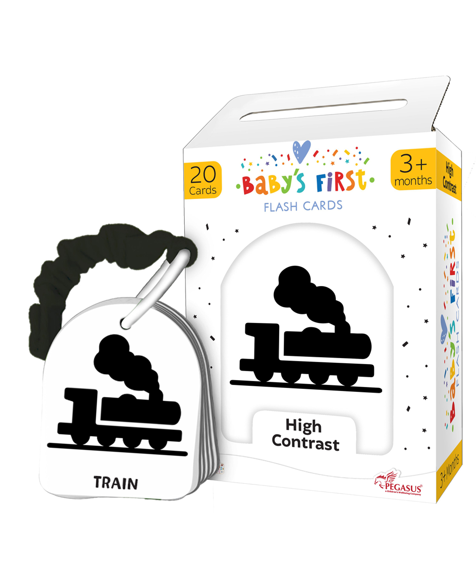 Popcorn Games & Puzzles High Contrast Flash Cards for Newborns- 20 Double-Sided Visual Stimulation Cards for Babies 012 Months | Sensory Development Toy for kids & Toddlers-image-21