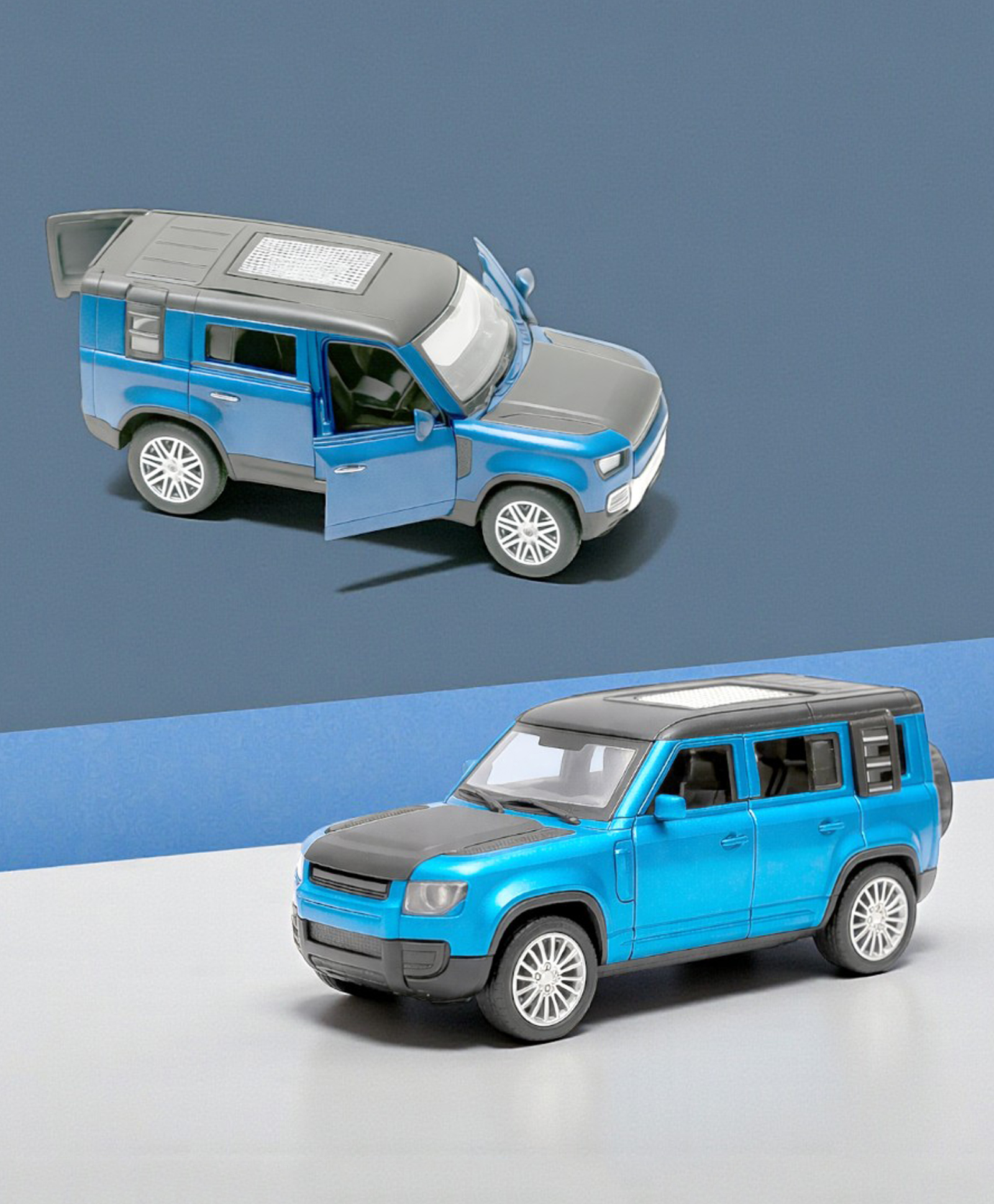 The Flyers Bay 1:32 Scale DieCast Metal Pull-Back Action Openable Doors Premium Land Rover Car Toy for Kids Realistic Miniature Model Gift 2+yrs Girls Boys (Blue)-image-41