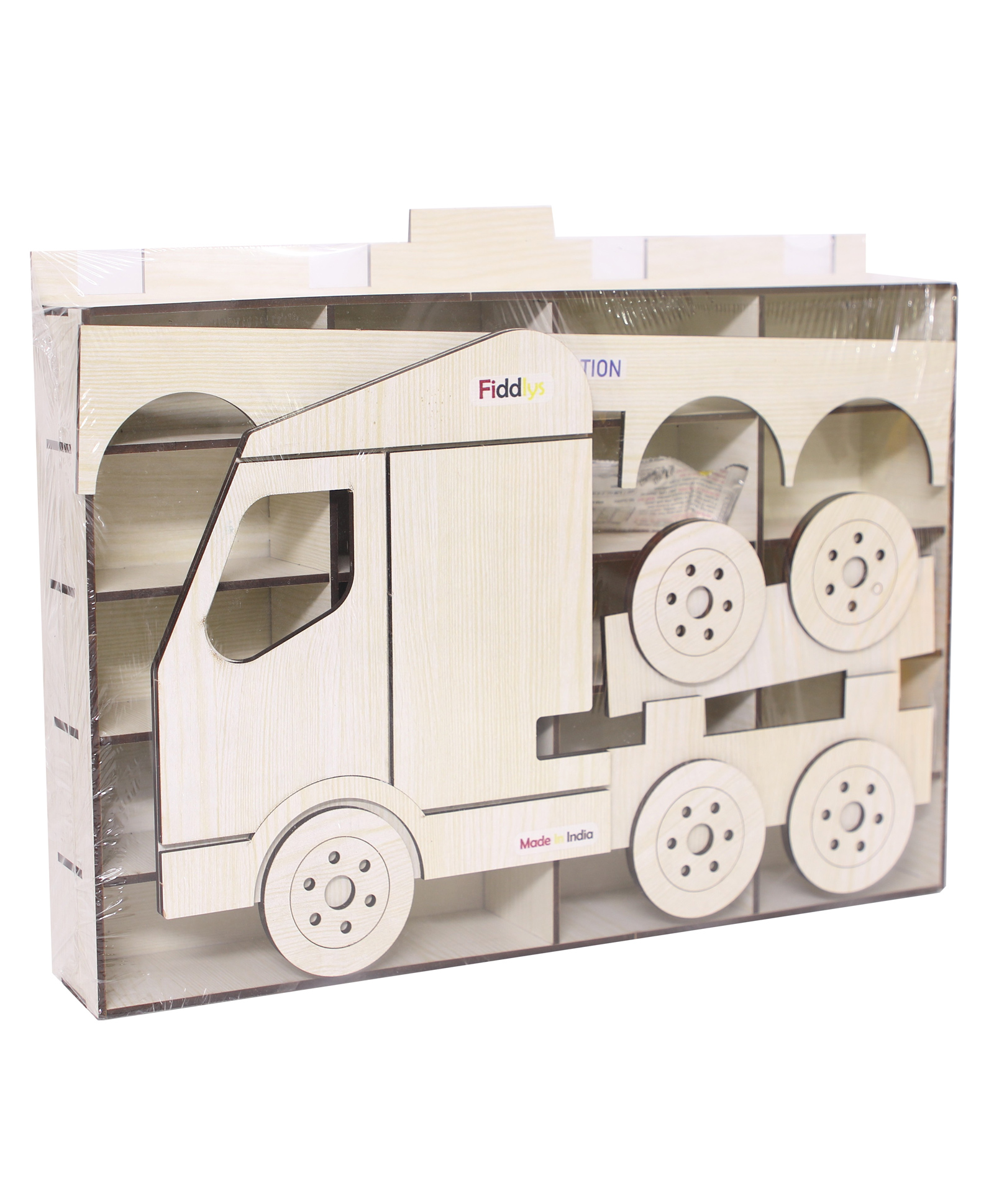 Fiddlys Wooden Premium Car Parking Station Maximize Space and Organize Your Garage-for Girls & Boys (White)-picture-25