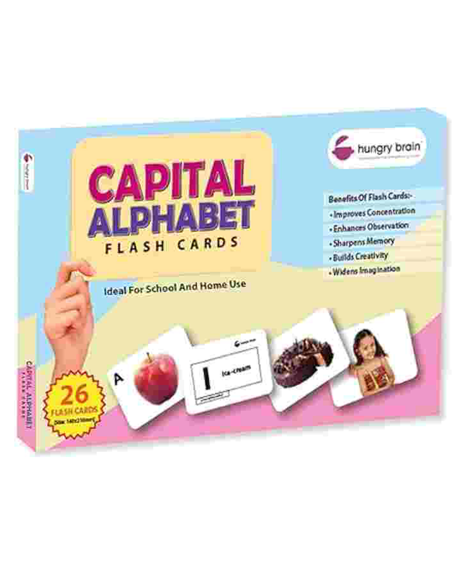 Hungry Brain Capital Alphabet 26 Flash Cards - Multicolor-picture-11
