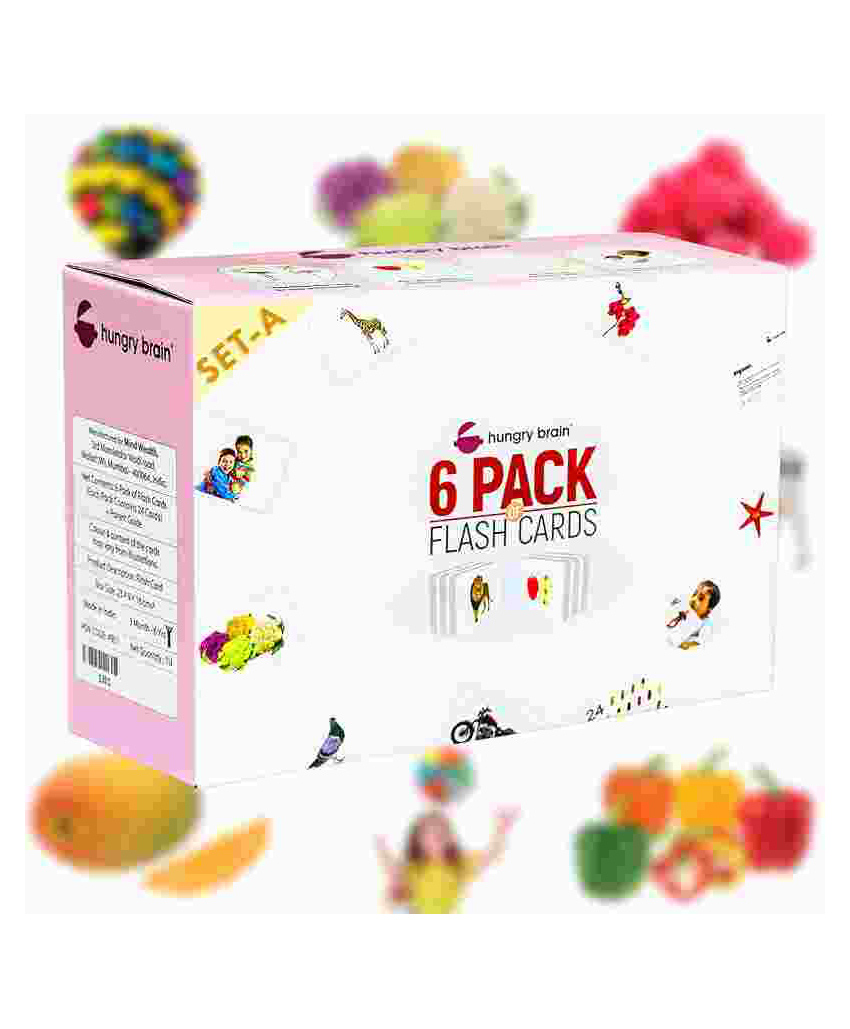 hungry brain My First Pack of 6A Flash Cards for Toddlers, 144 Cards - 288 Sides, Montessori, Educational, Kindergarten, Preschool Learning Activities, Gifts, Kids, 1-4 Years Babies-picture-13