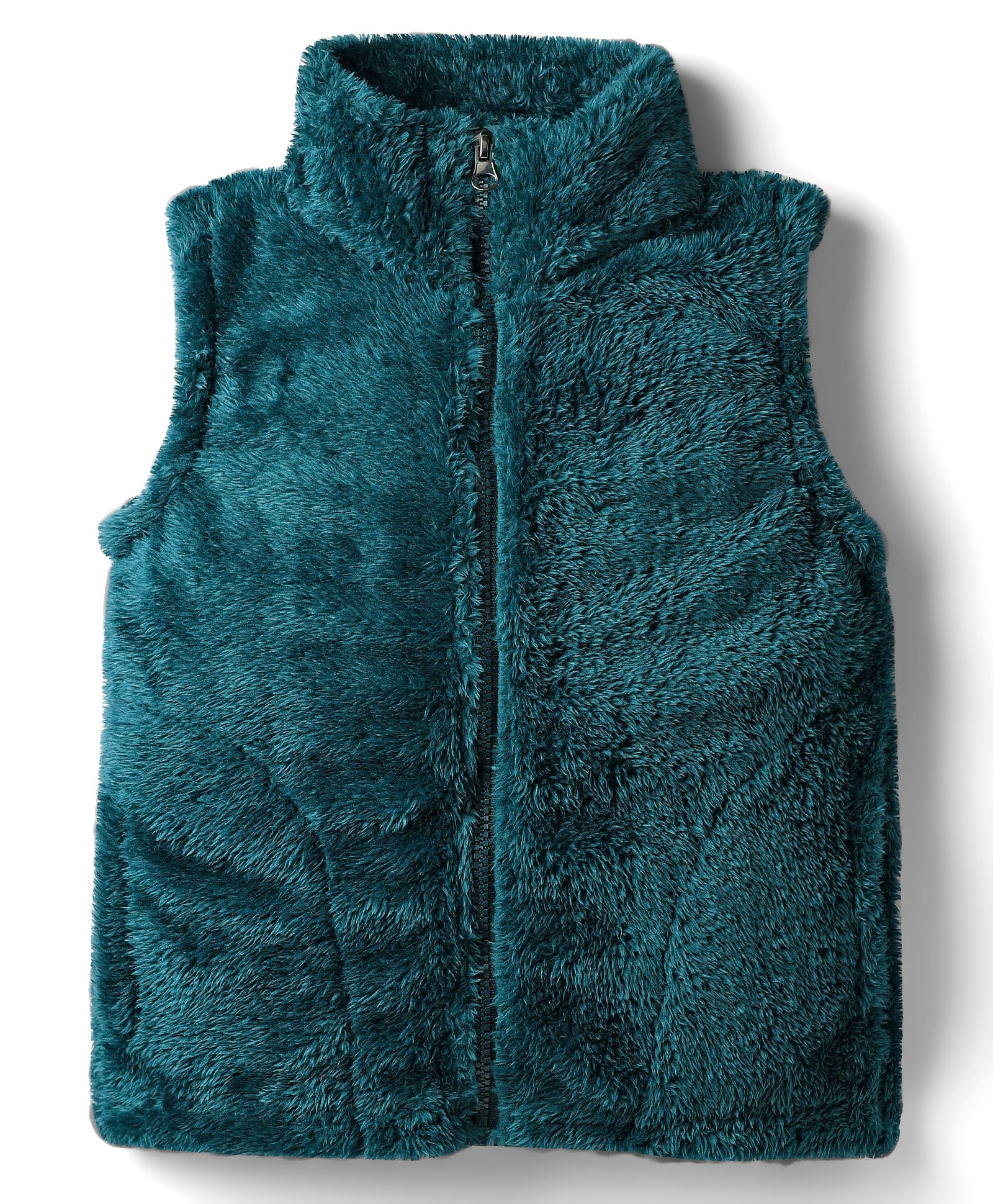 Kanvin Fur Knit Sleeveless Solid Winter Jacket - Teal Blue-picture-19