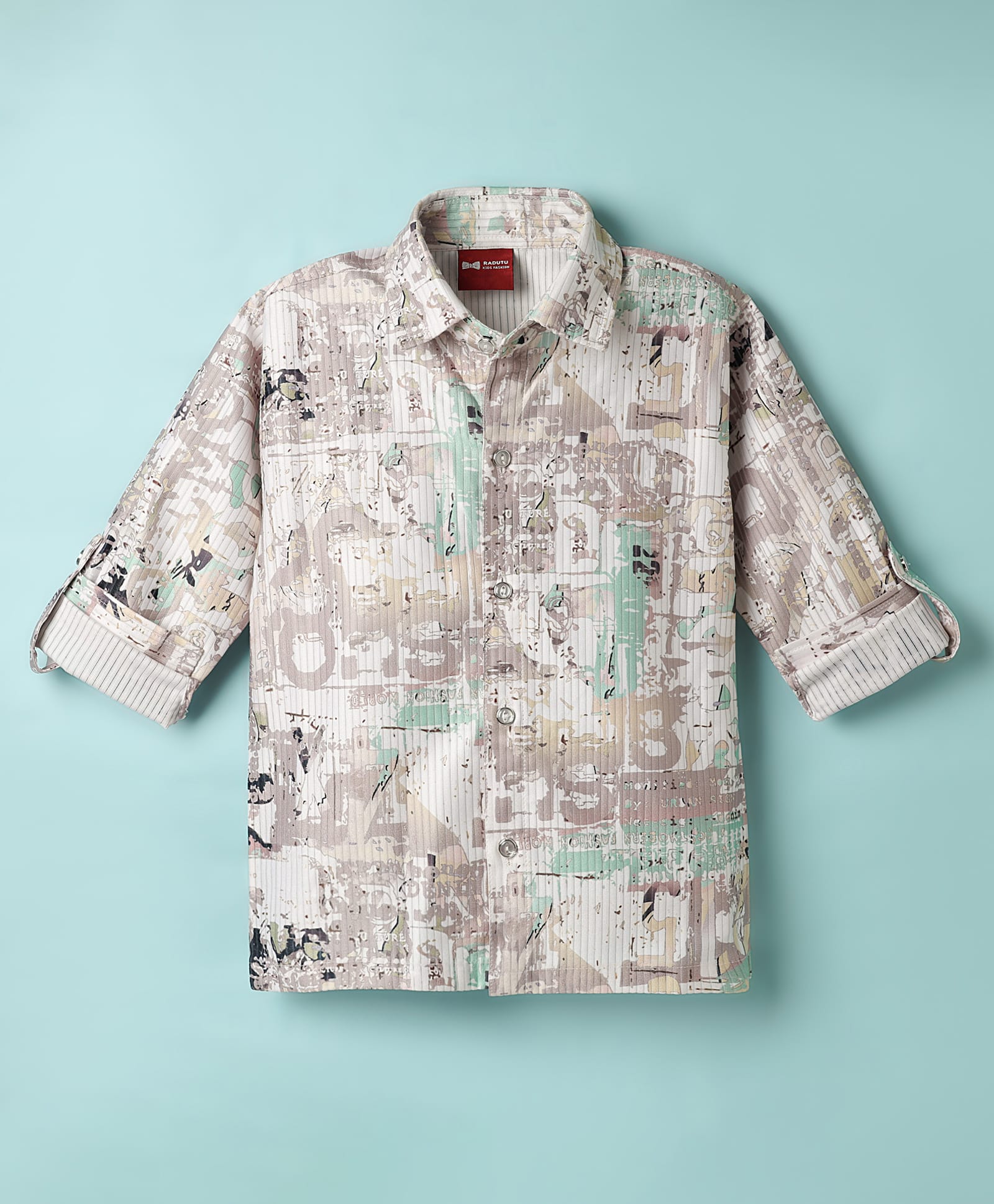 Radutu Full Sleeves Abstract Printed Shirt - Grey-picture-11