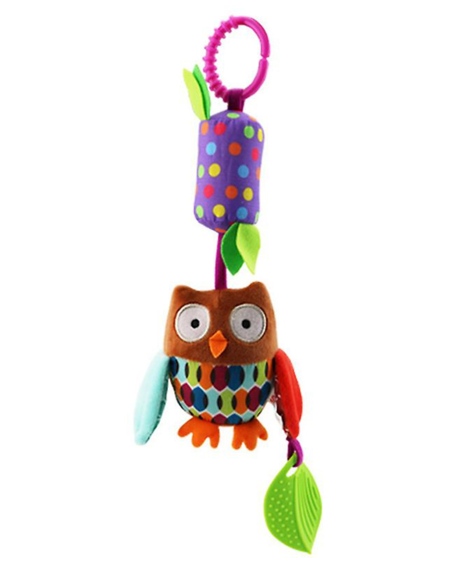 BitFeex Owl Hanging Toy with Teether Soft Plush Rattle Toy with Hook and Silicone Teether for Sensory Learning Perfect Gift for Newborns and Toddlers 012 Months-image-16