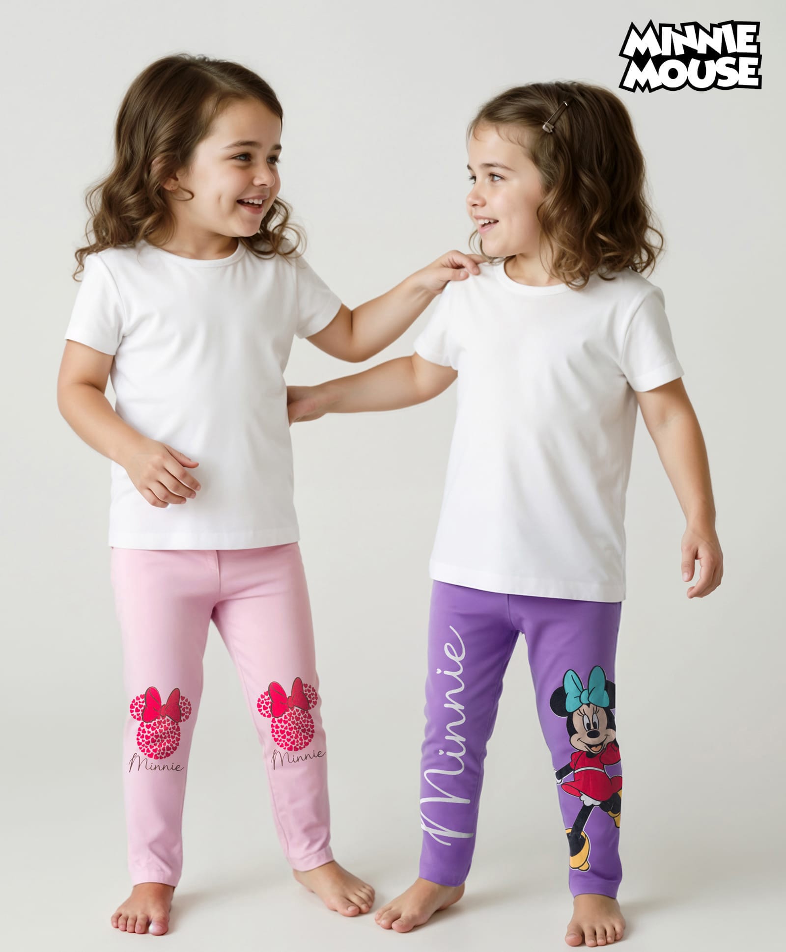 Babyhug Disney Cotton Knit Full Length Leggings With Minnie Mouse Graphics Pack Of 2 - Purple & Pink-picture-25