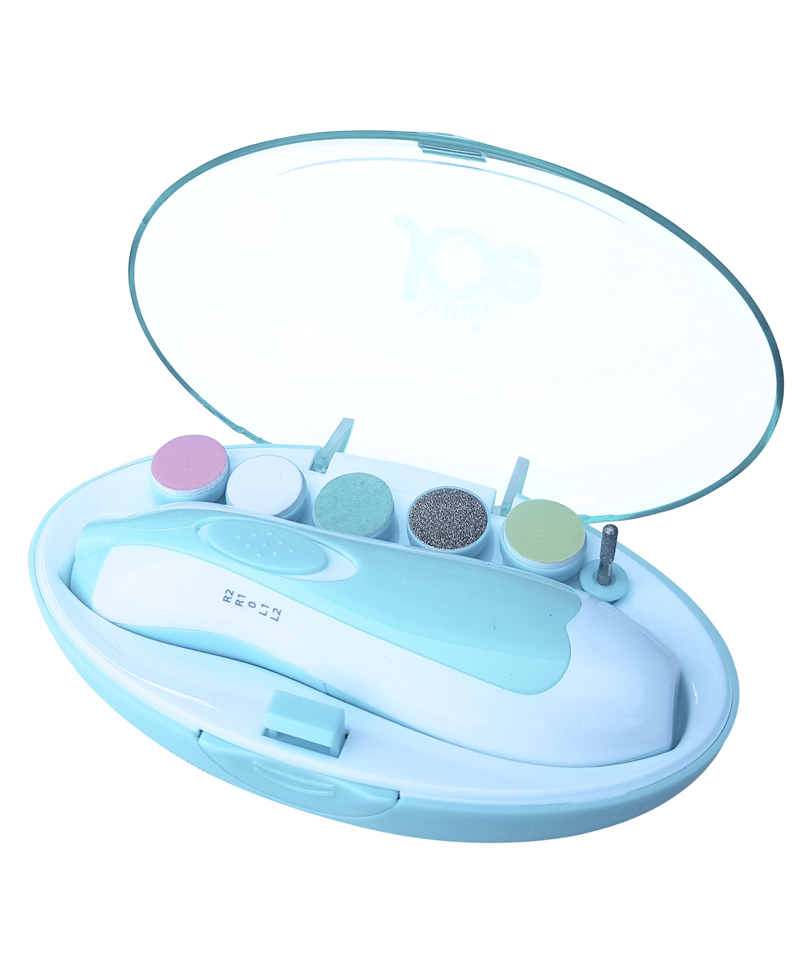 Junior Joe Baby Electric Nail Trimmer Set with 6 Grinding Heads, Whisper Quiet Motor & LED Light Safe Nail Cutter for Newborns, Infants & Toddlers (Blue)-image-40