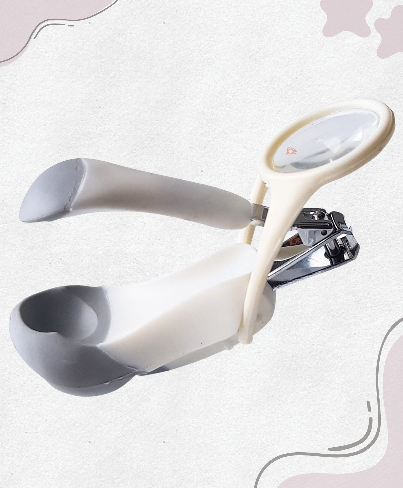 Junior Joe Baby Nail Cutter with Safety Grip & Magnifying Glass Grey & White-image-44