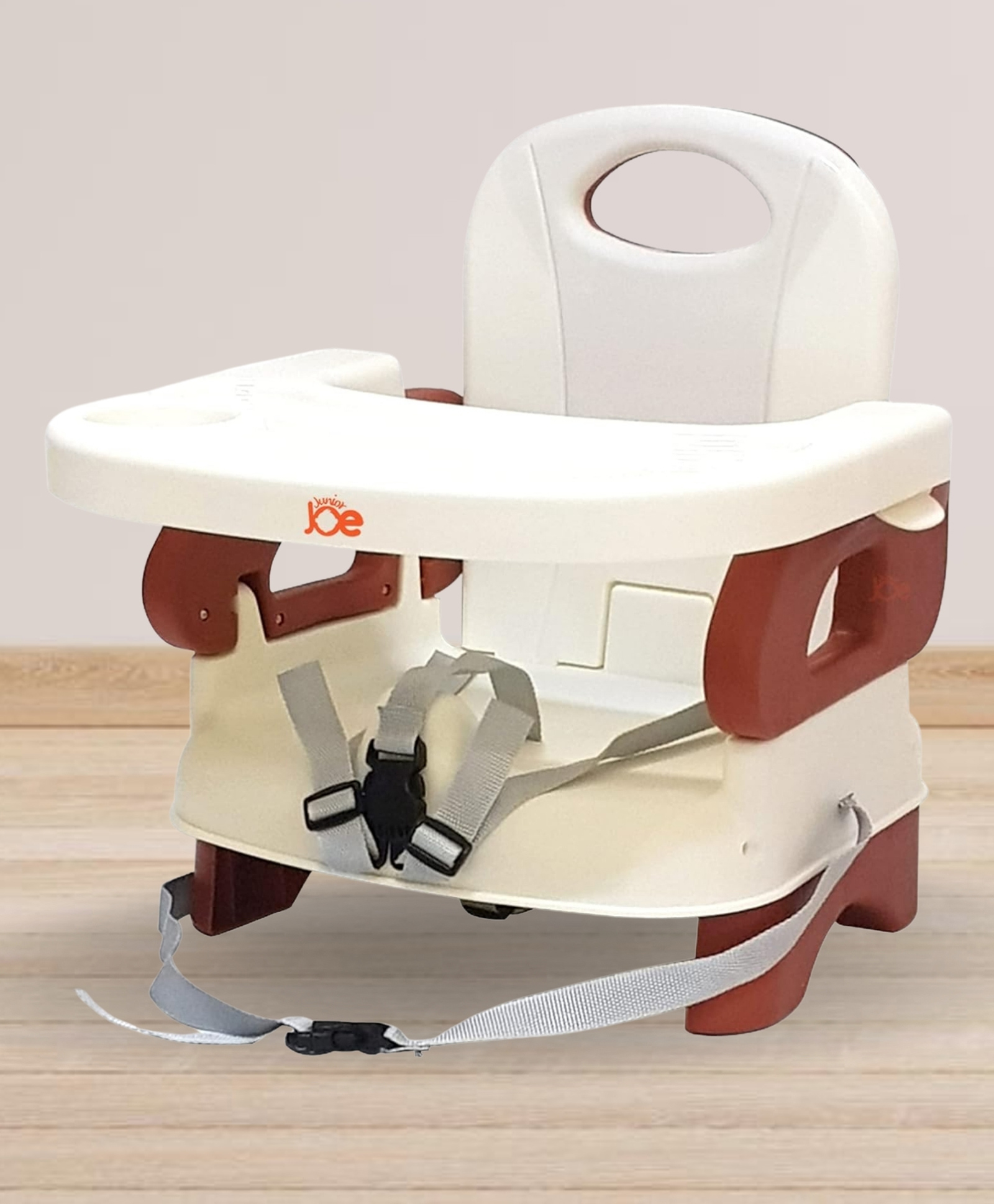 Junior Joe Adjustable Baby Booster Chair with Feeding Tray Brown & Cream-image-49