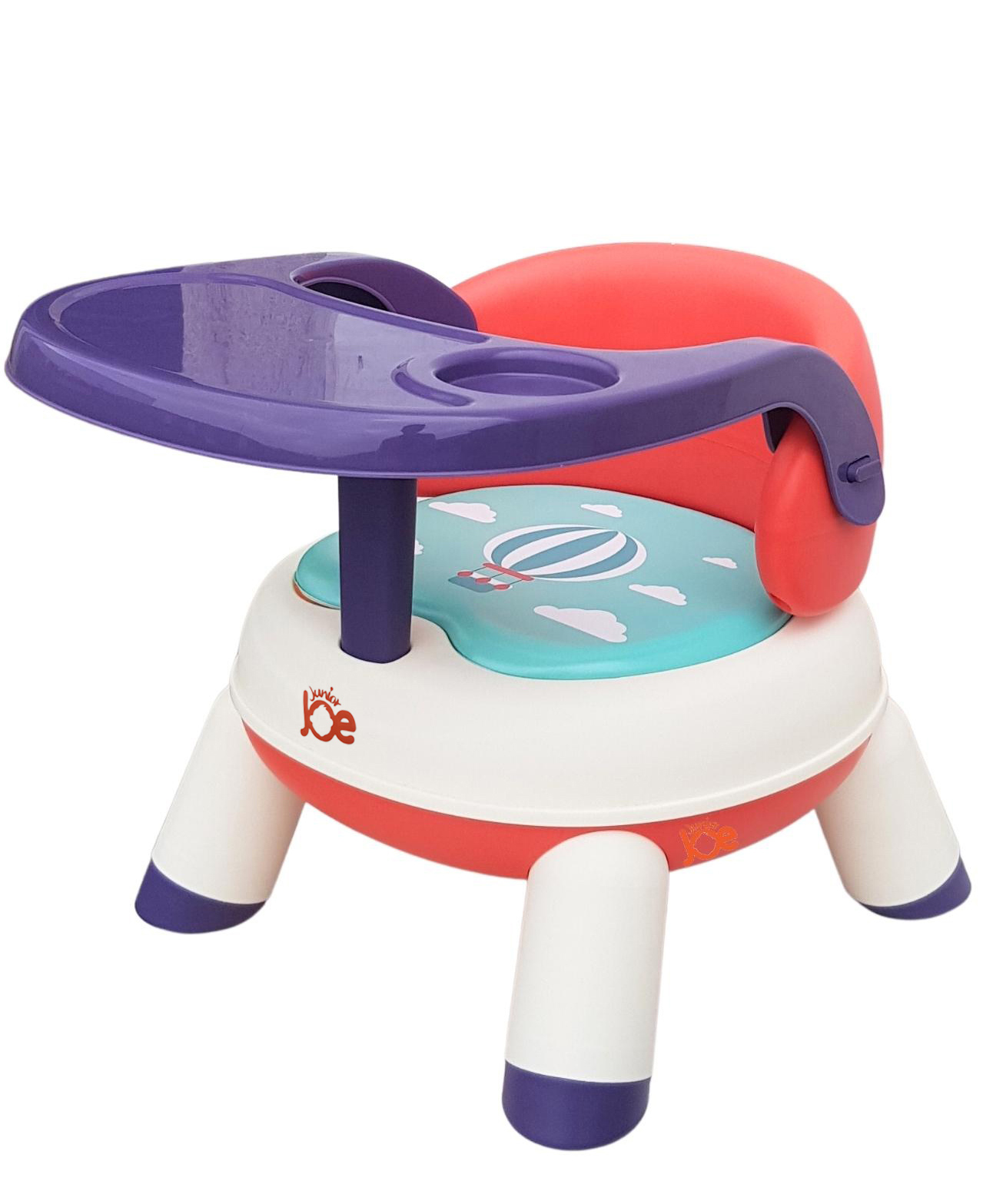 Junior Joe 2-in-1 Convertible Baby Dining & Floor Seat with Adjustable Height & Detachable Tray (RED)-image-48