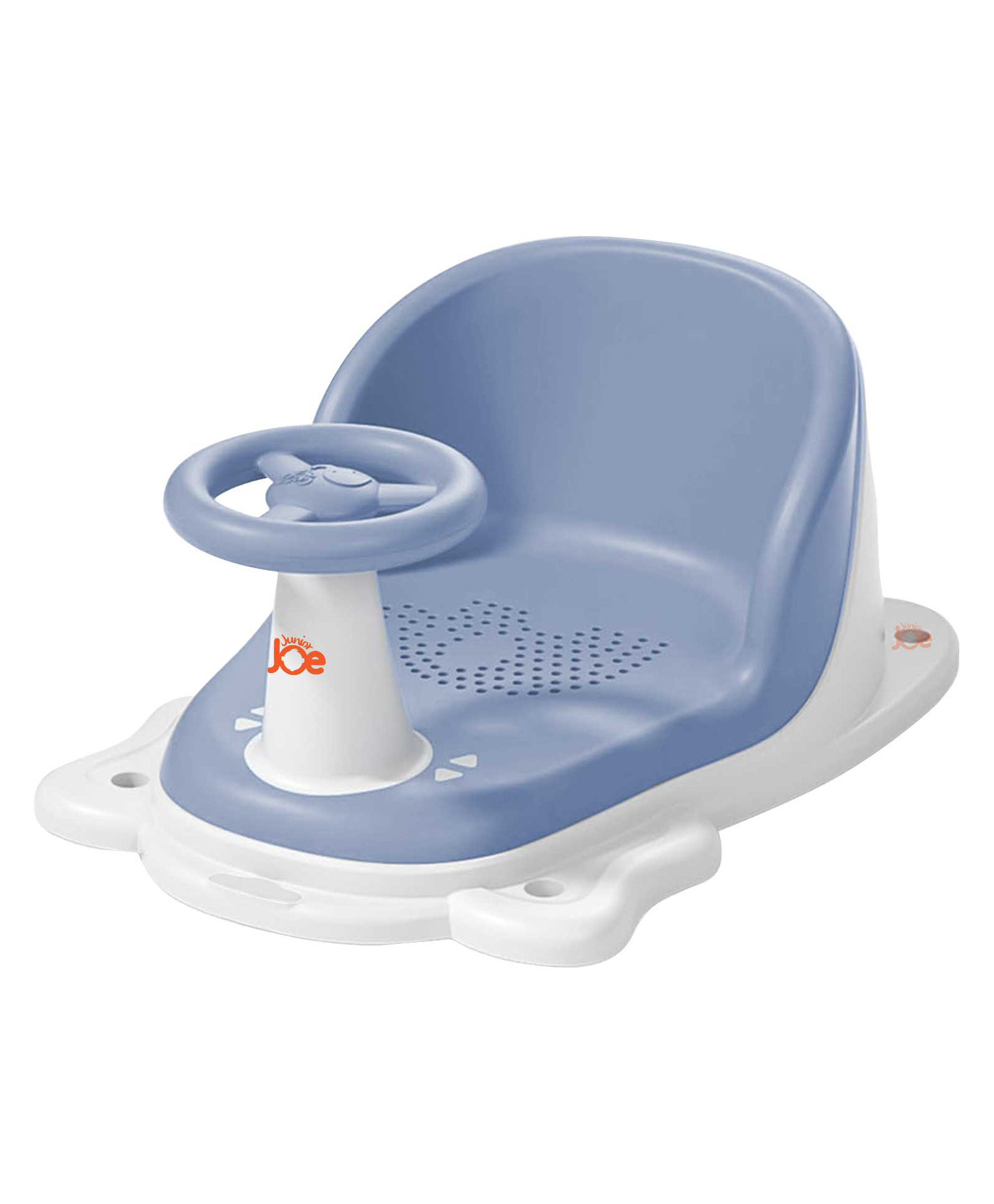 Junior Joe Baby Bath Seat Cum Floor Toy Chair Blue & White | Steering Wheel Design | Safe, Non-Slip, & Multi-Purpose-image-11