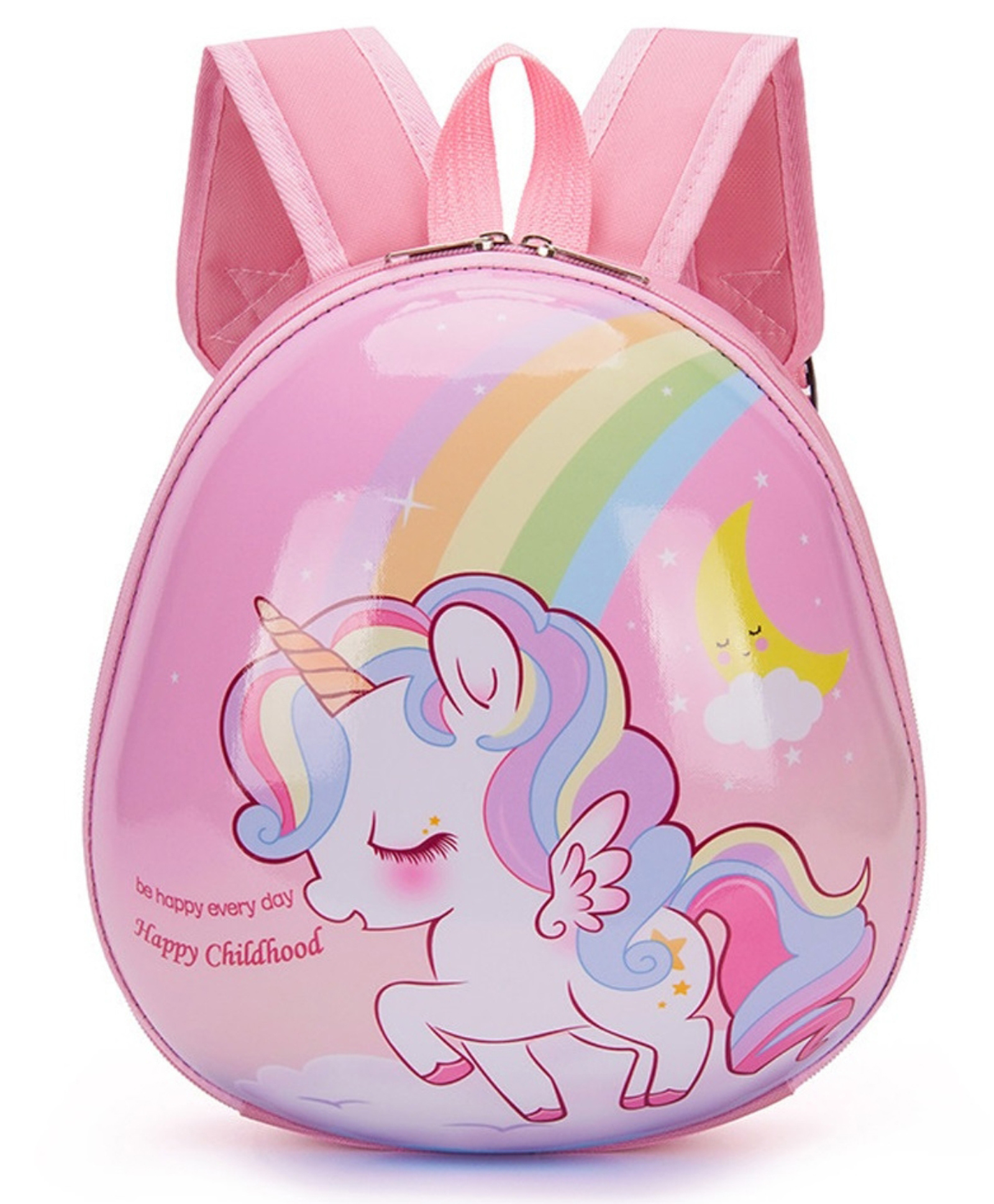 Junior Joe Colorful Hard Shell School Backpack for Kids Glossy Surface, Soft Straps & Cute Cartoon Print- Height 11 Inches-image-49