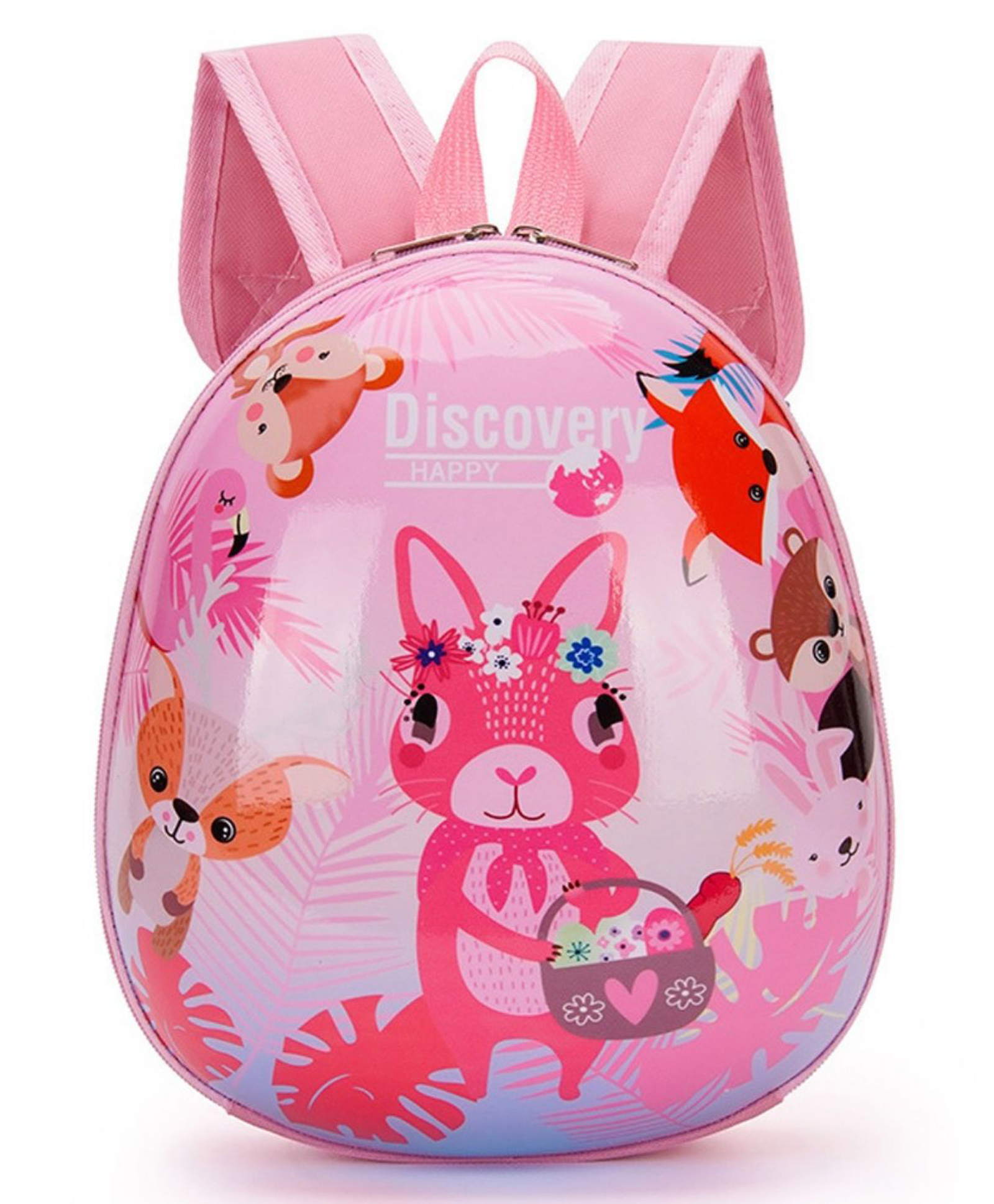 Junior Joe Colorful Hard Shell School Backpack for Kids Glossy Surface, Soft Straps & Cute Cartoon Print - Height 11 Inches-image-46