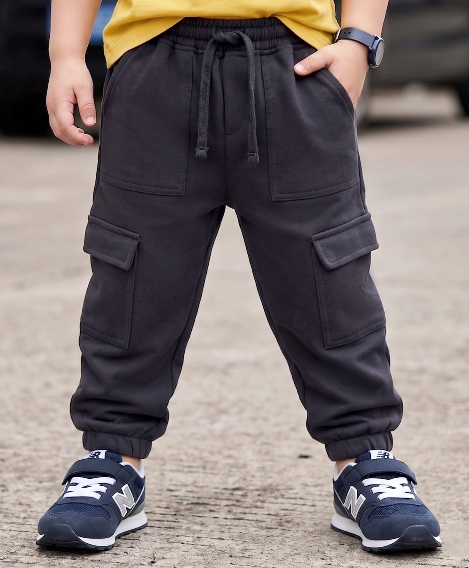 kookie kids india Kookie Kids Terry Knit Full Length Solid Colour Jogger - Black-picture-26