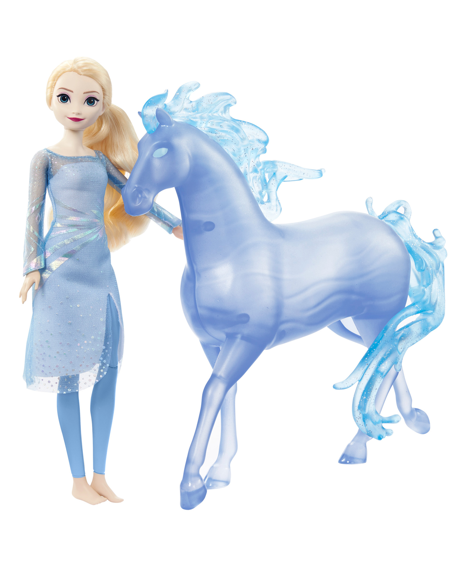 Disney Frozen Elsa Fashion Doll & Horse-Shaped Water Nokk Figure Light Blue - Height 27.5 cm-image-43