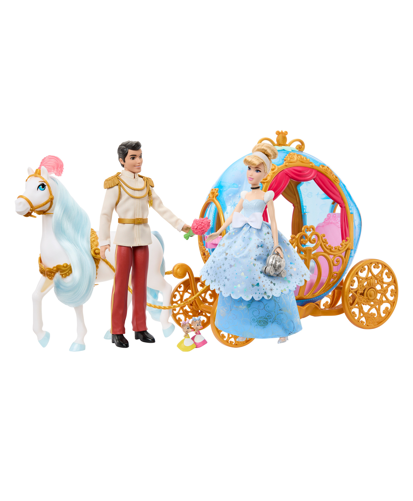 Disney Princess Cinderella Gift Set With Fashion Dolls Horse & Carriage Animal Friends Multicolour - Height 30 cm-picture-40