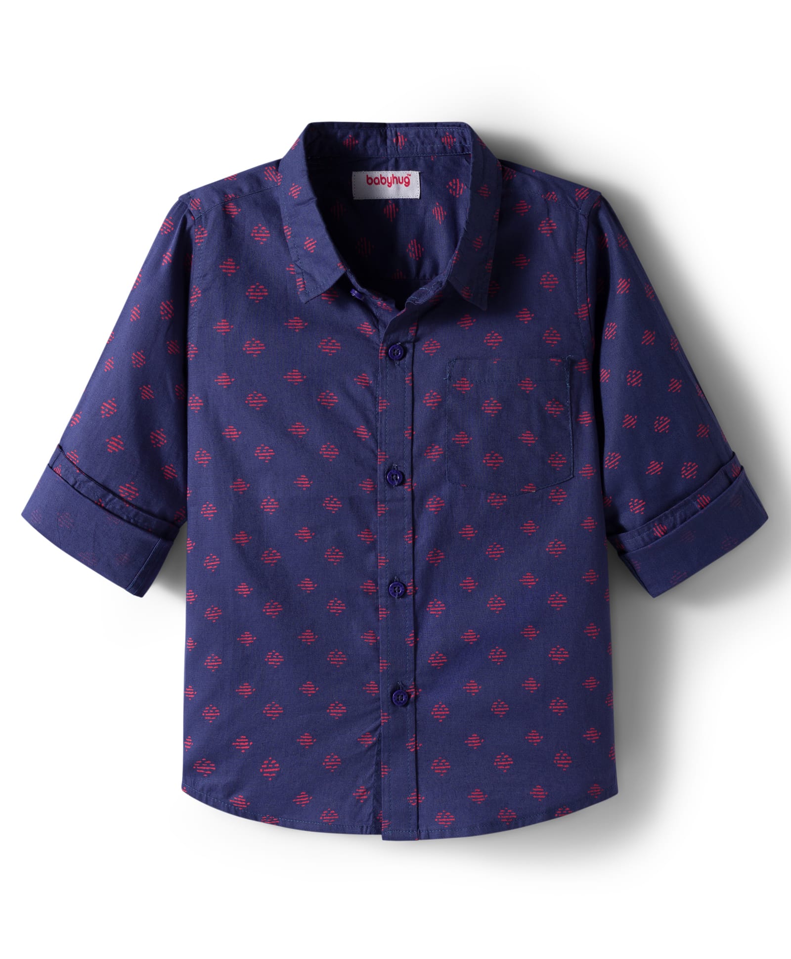 Babyhug Cotton Woven Full Sleeves Printed Shirt - Navy Blue-picture-16