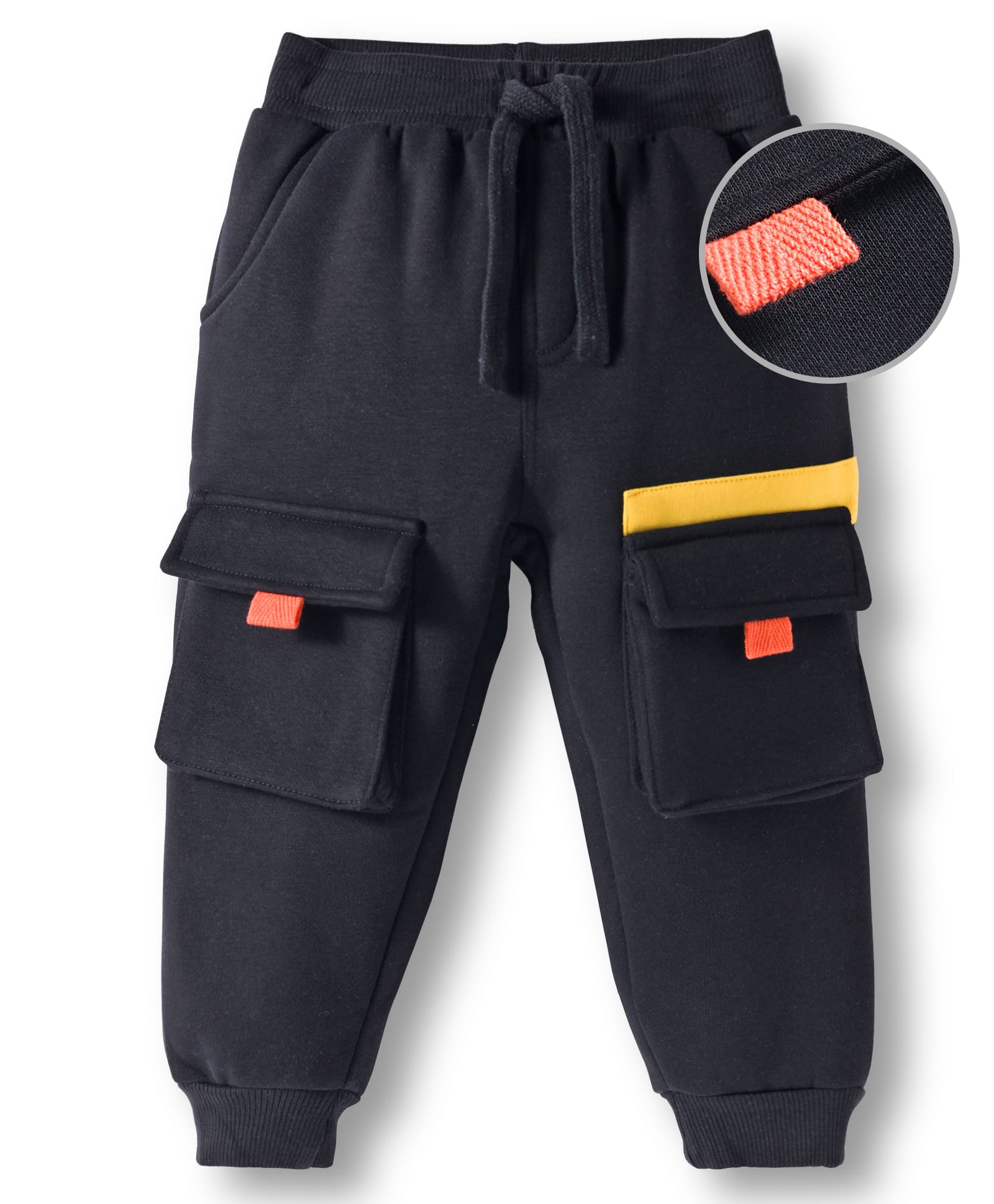 Mark & Mia Knit Full Length Lounge Pant with Cargo Pocket Detailing - Black-picture-33