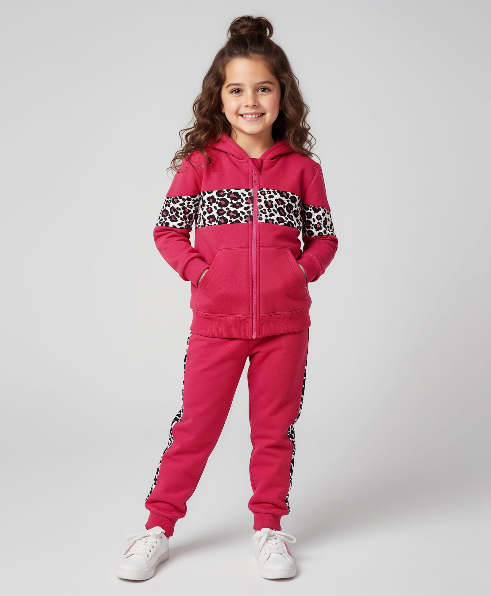 Mark & Mia Cotton Knit Full Sleeves Hooded T-Shirt With Lounge Pant With Cut & Sew Design - Fuschia-picture-19
