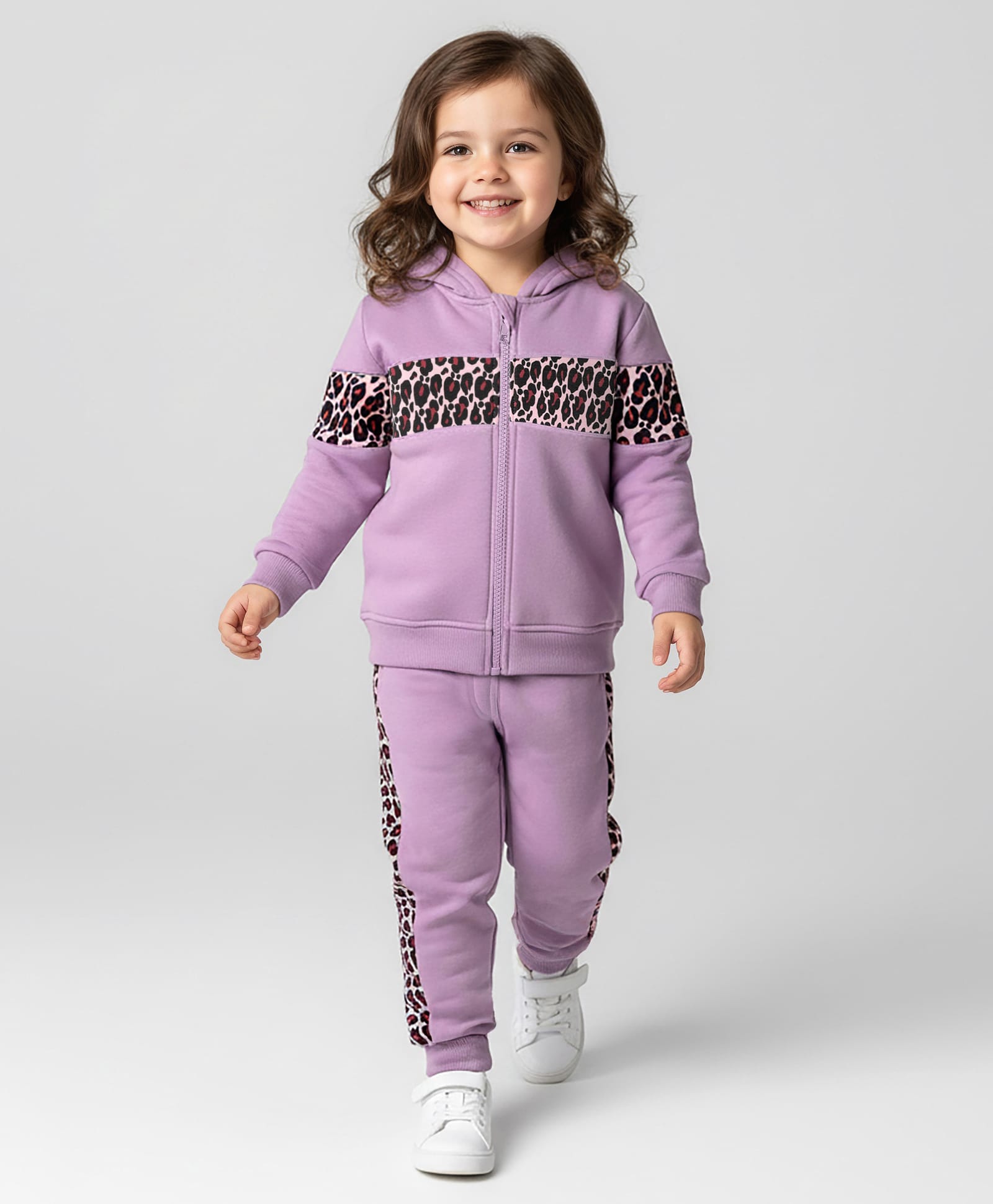 Mark & Mia Cotton Knit Full Sleeves Hooded T-Shirt & Lounge Pant Set With Cut & Sew Design - Purple-picture-18
