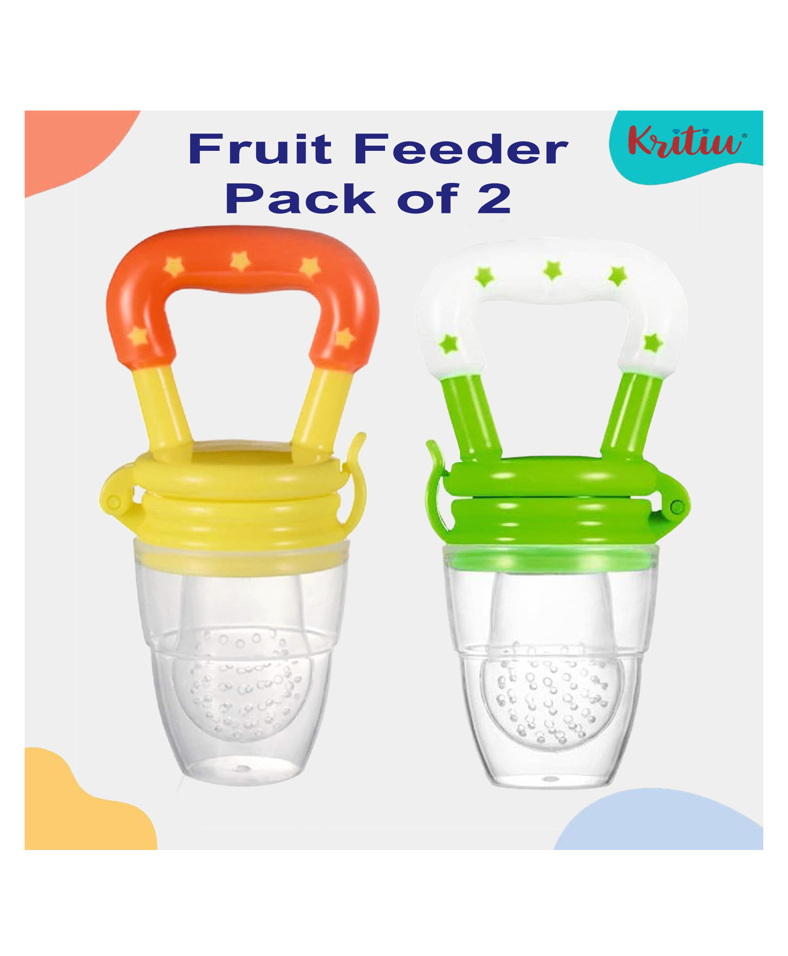 KRITIU Fruit And Food Nibbler Feeder -Multicolor-(Pack of 2)- Yellow,Green-picture-34