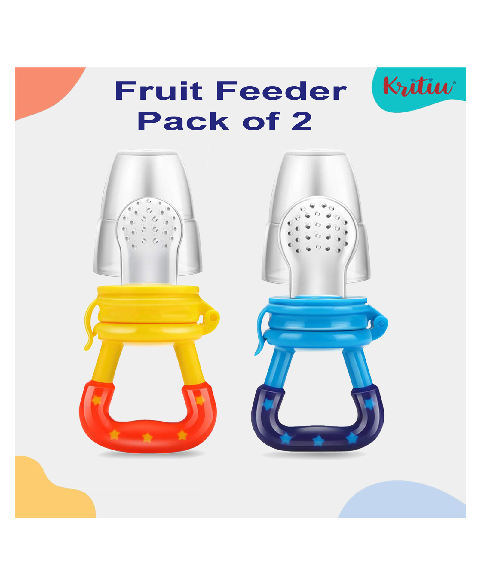 KRITIU Fruit And Food Nibbler Feeder -Multicolor-(Pack of 2)- Yellow,Blue-picture-28
