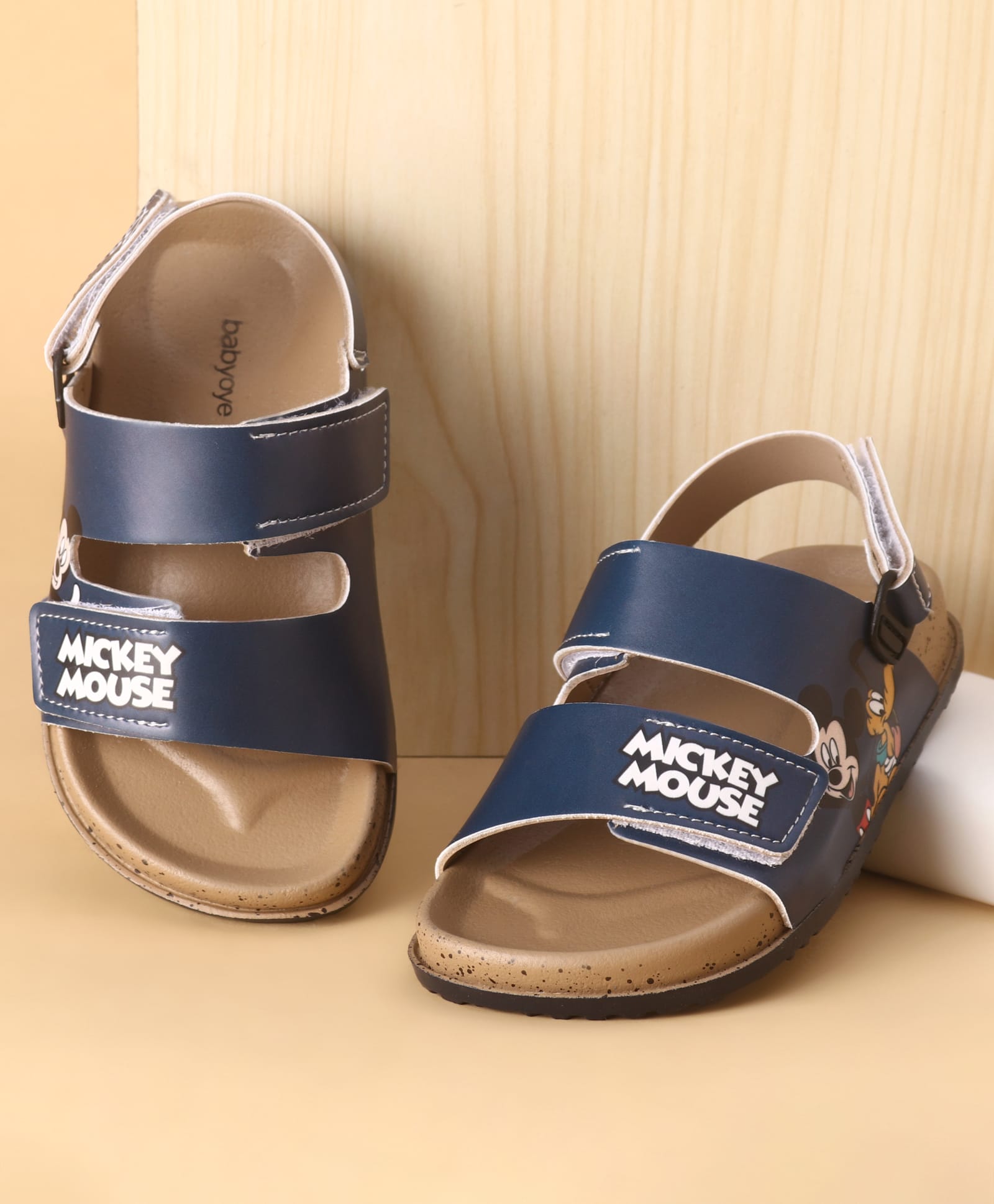 Babyoye Disney Sandals with Velcro Closure & Mickey Mouse Print - Navy Blue-picture-19