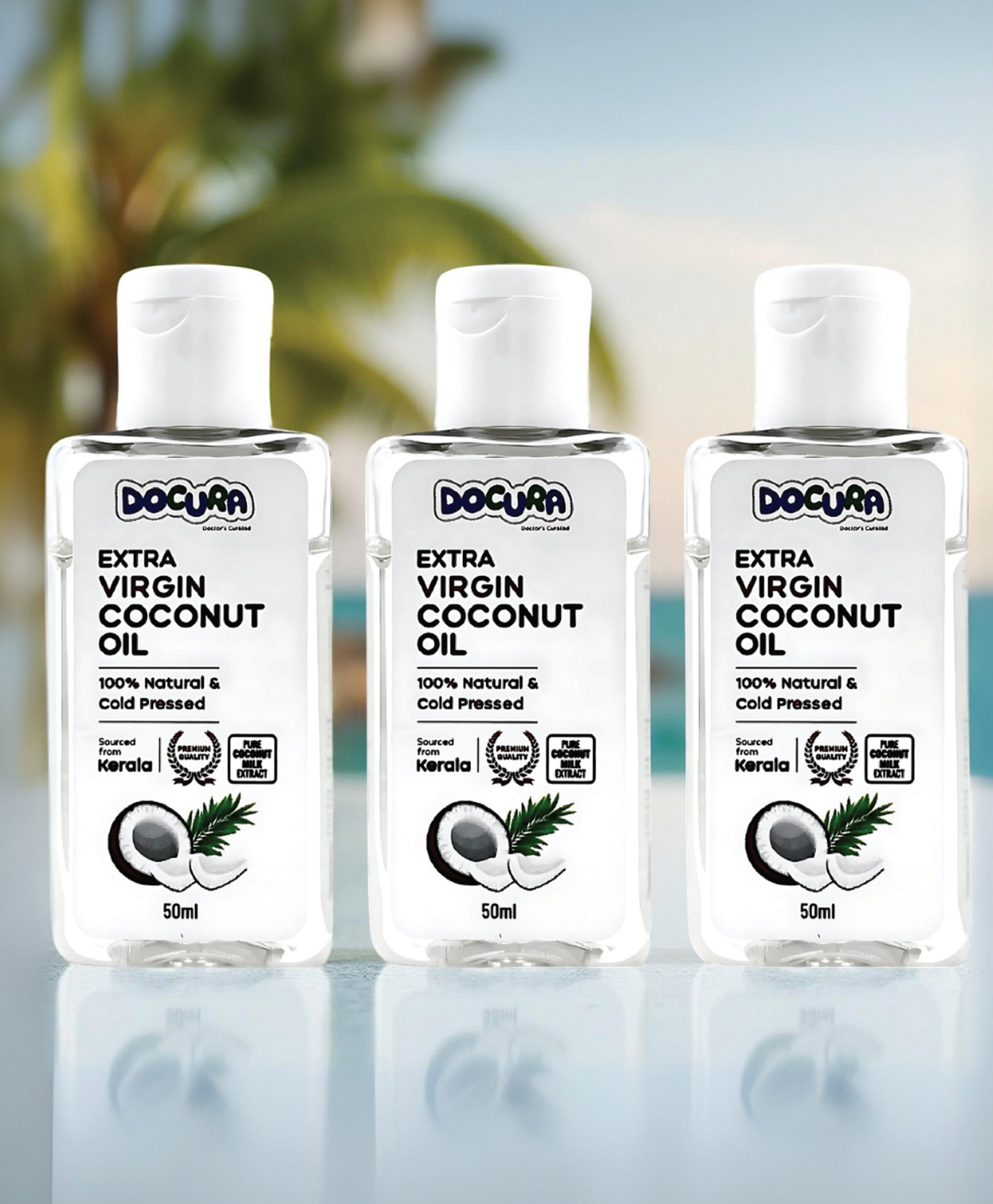 Docura Virgin Coconut Oil | 100% Pure Cold Pressed | Baby Massage, Hair, Skin & Cooking | No Chemicals or Preservatives | 50ml-image-3