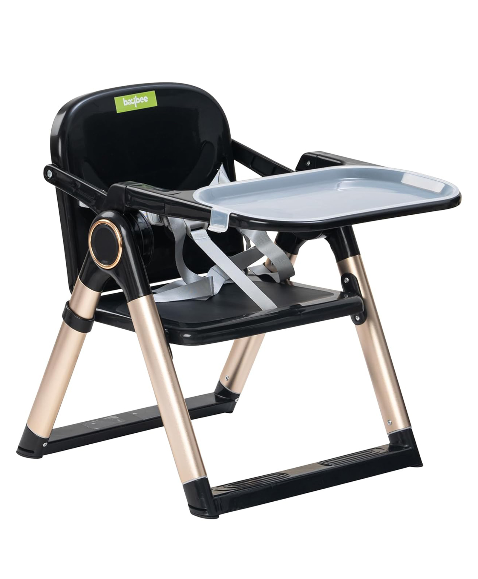 Baybee Snuglo Baby Feeding Chair with Removable Tray, 3-Point Safety Harness & Portable Foldable Design Convertible Booster Seat for Toddlers 6 Months to 3 Years (Black)-picture-20