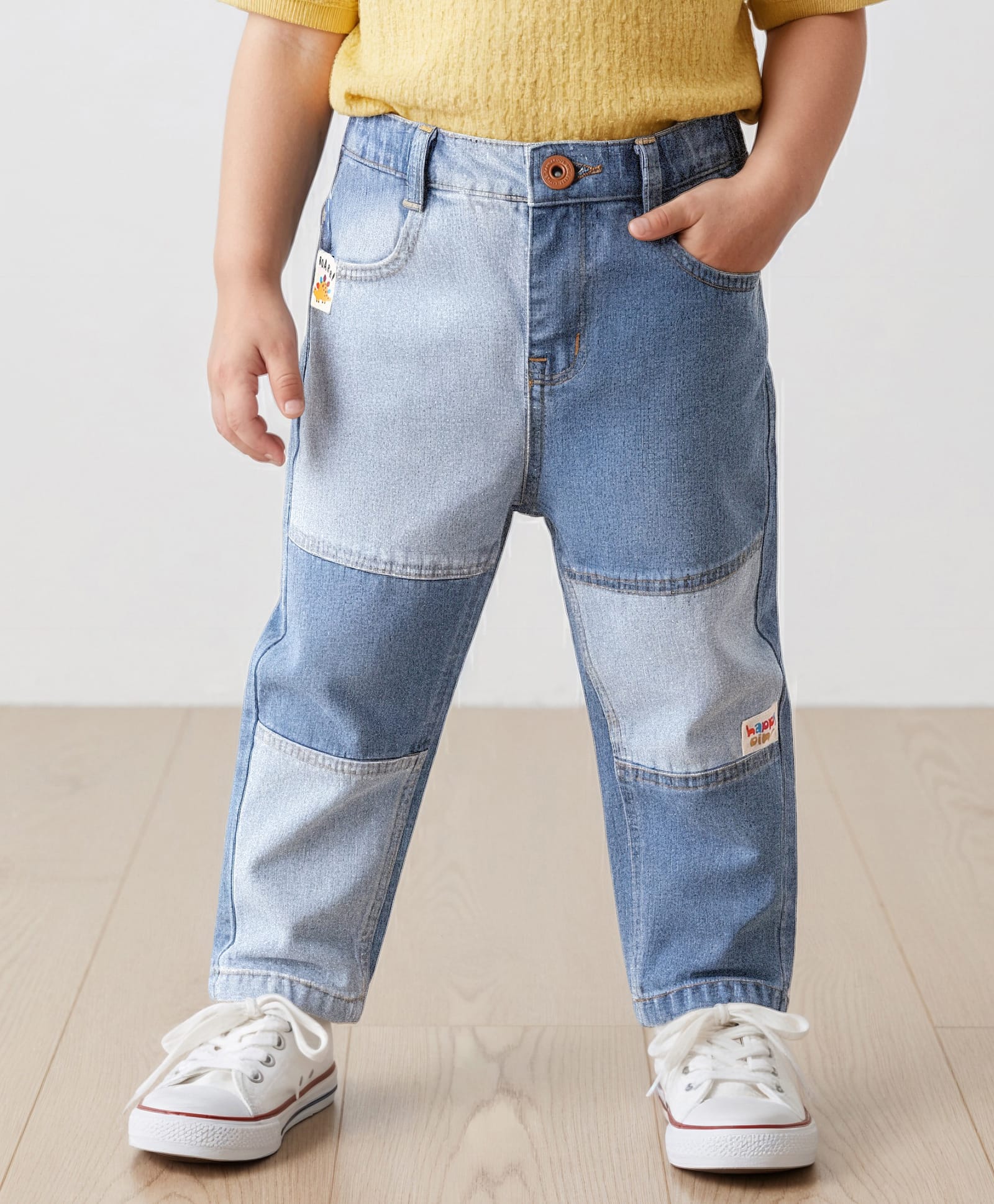 Little Kangaroos Denim Woven Cut & Sew Design Jeans - Light Blue-picture-20