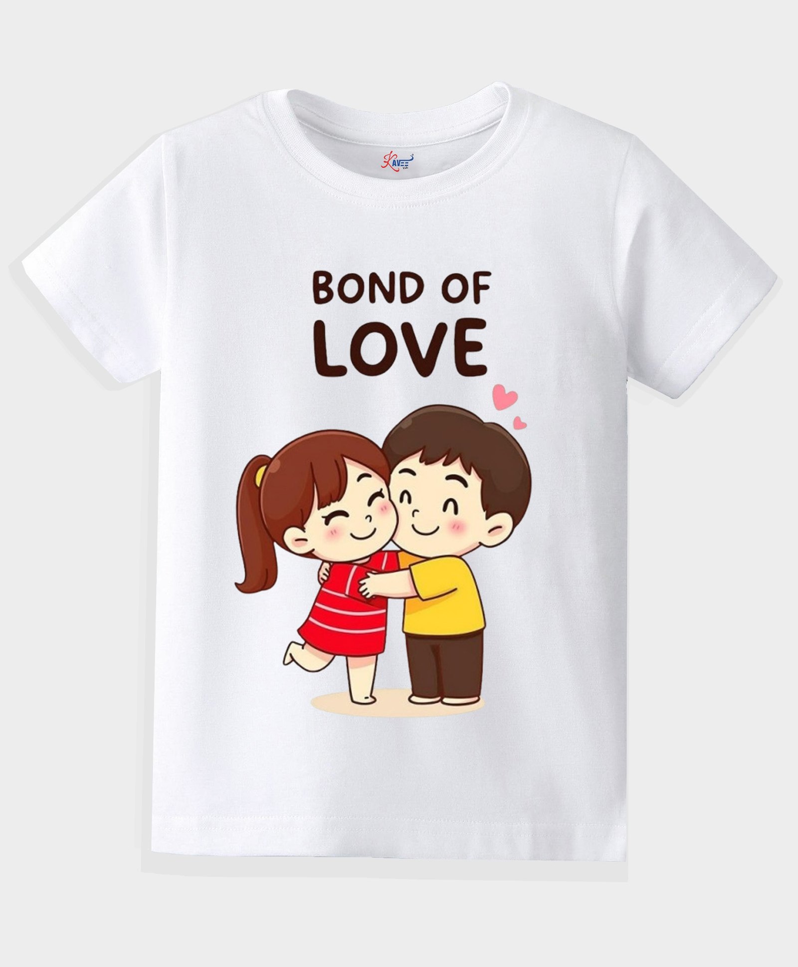 KAVEE Pure Cotton Knit Raksha Bandhan Theme Half Sleeves Bond Of Love Text Printed Biowashed Tee - White-picture-13
