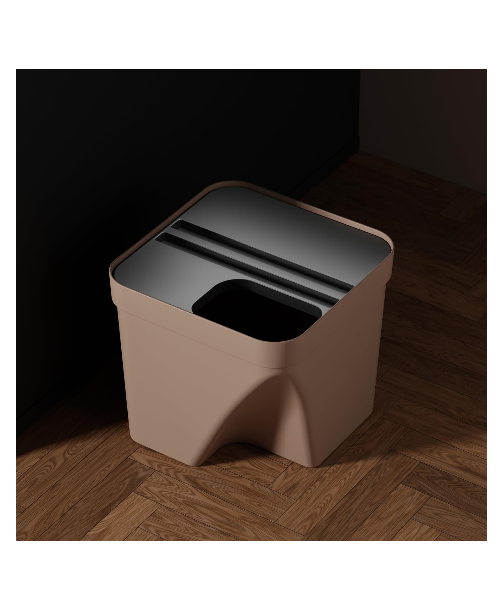 JD FRESH 1 Pc Square Dustbin with Lid for Home and Office use - Beige-image-29