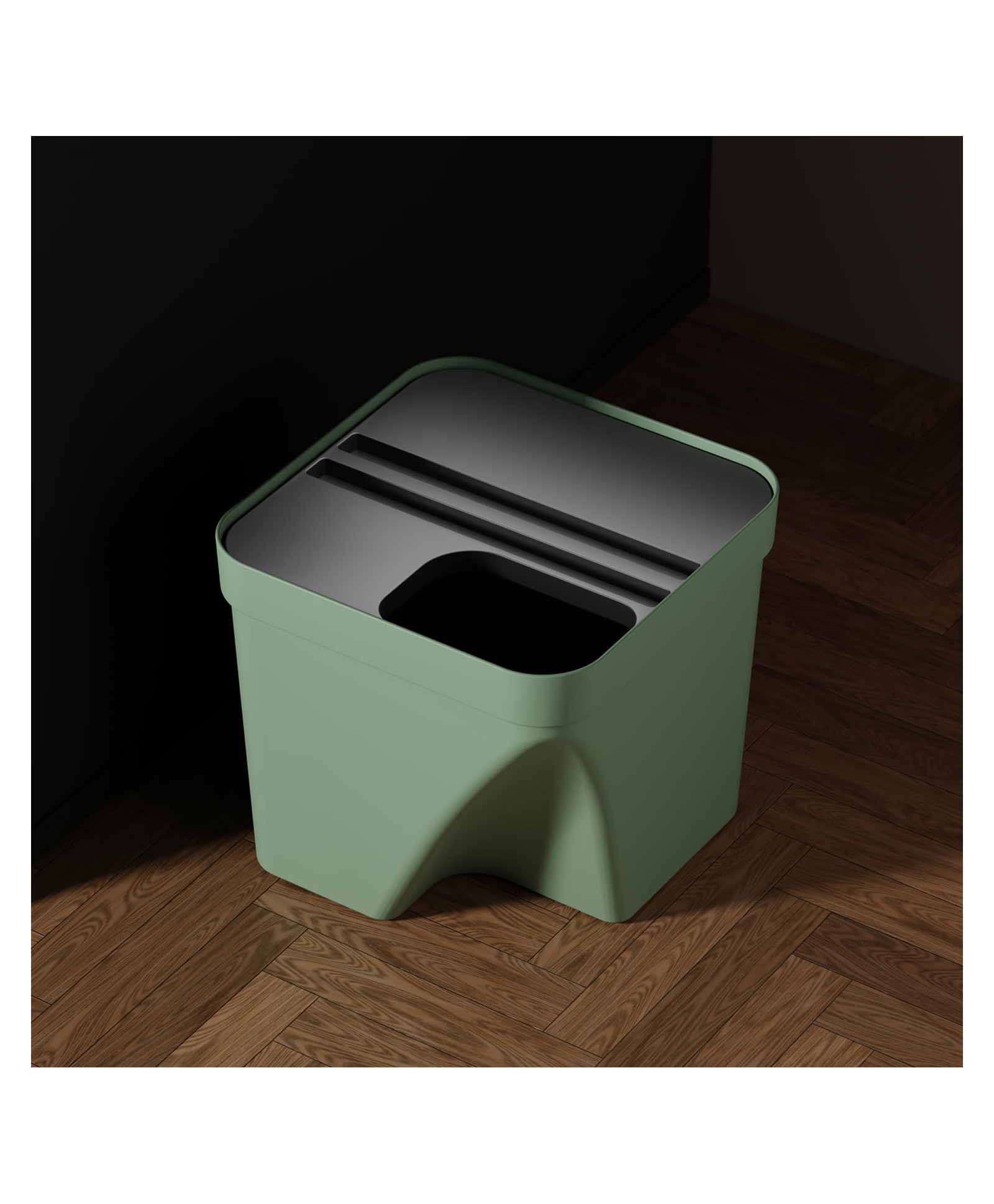 JD FRESH 1 Pc Square Dustbin with Lid for Home and Office use - Green-image-44