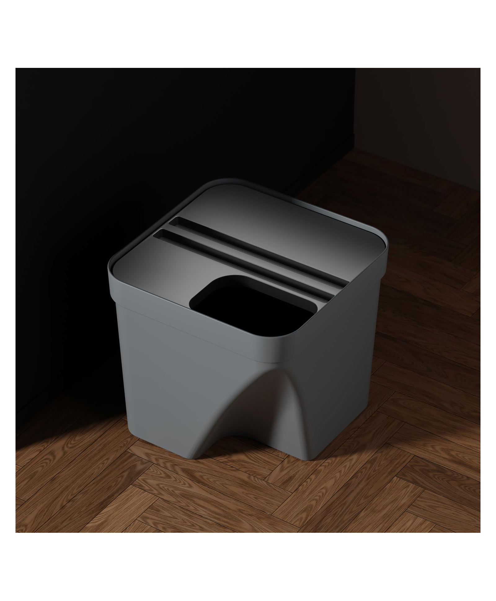 JD FRESH 1 Pc Square Dustbin with Lid for Home and Office use - Grey-image-45