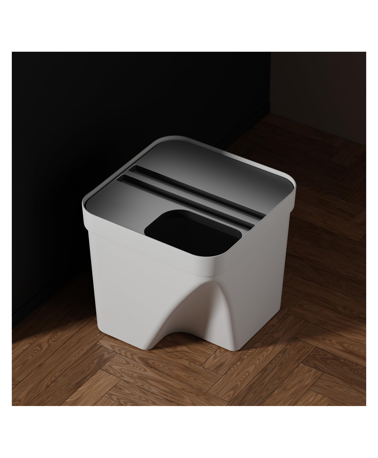 JD FRESH 1 Pc Square Dustbin with Lid for Home and Office use - White-image-46