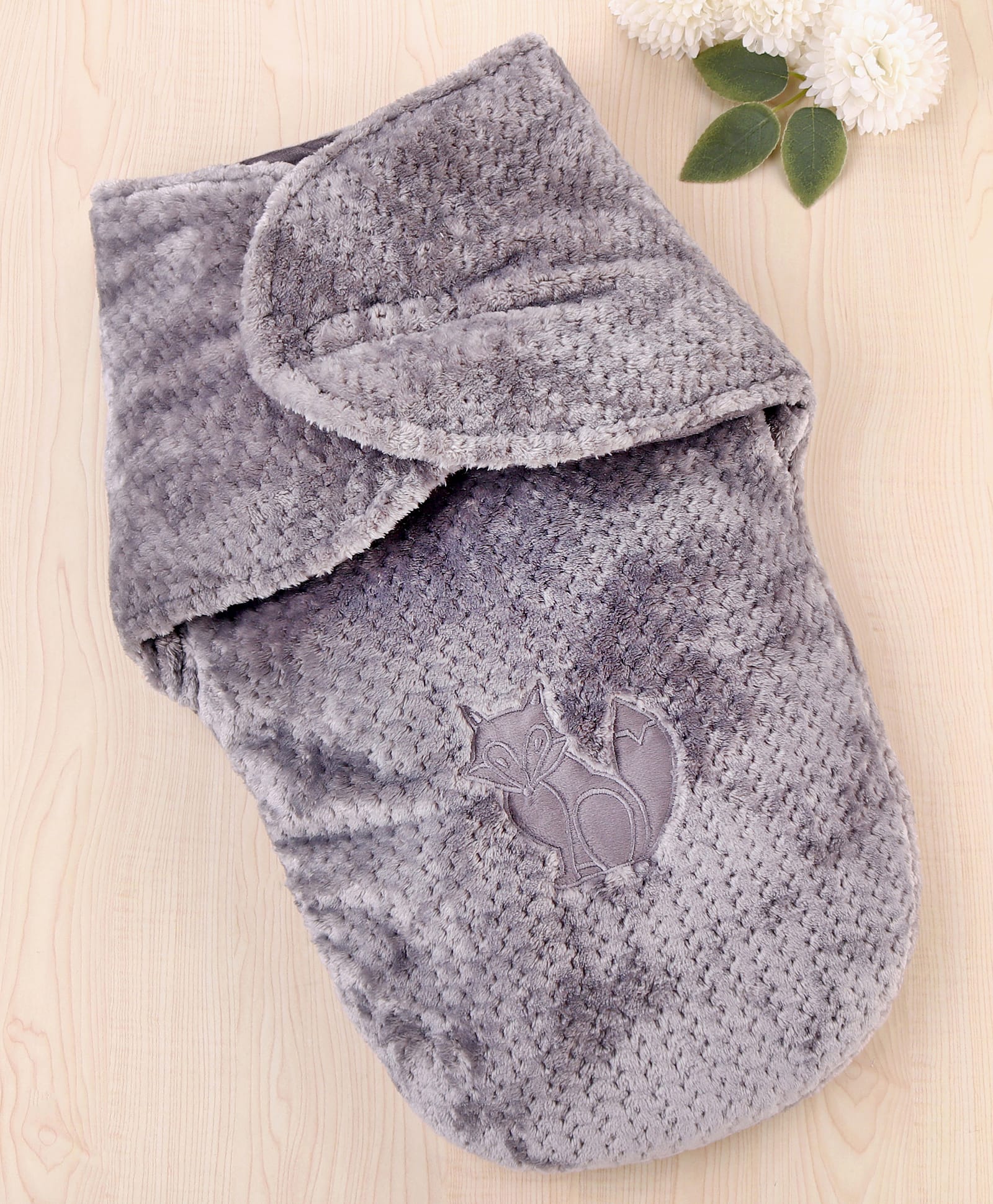 Zoe Sleeping Bag Cum Swaddle Wrap Fox Embroidery Grey| Soft & Comfortable| New Born Gifting Option| Breathable Fabric| Warm & Cozy| Travel Friendly| Machine Washable-image-23