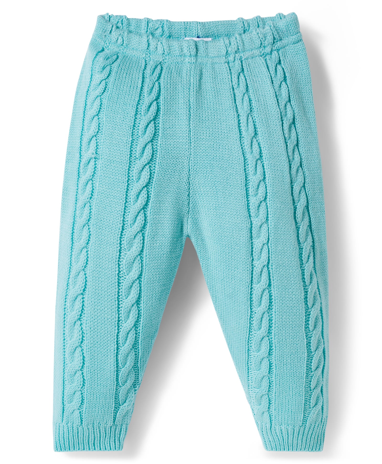 Babyhug Knit Full Length Fleece & Woollen Pant With Cable Knit Design - Light Blue-picture-10